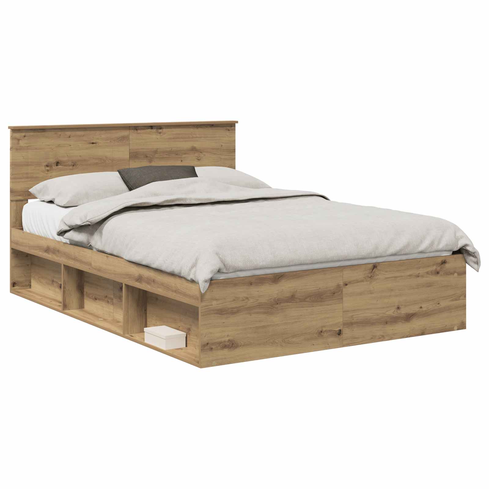 Cadre de lit Chêne artisan 140 x 190 cm Bois d'ingénierie - XIOS