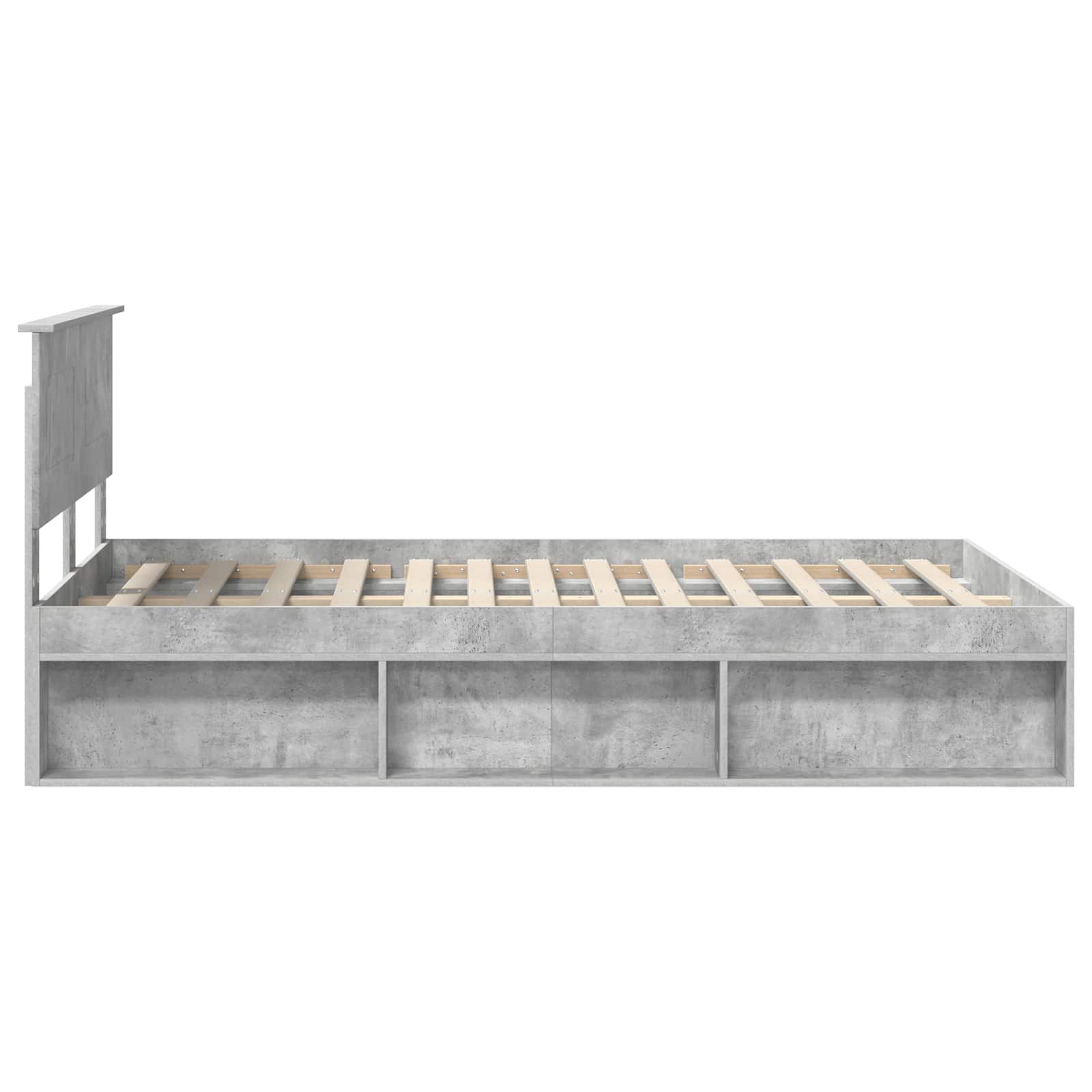Cadre de lit Gris Béton 135 x 190 cm Bois d'ingénierie - XIOS