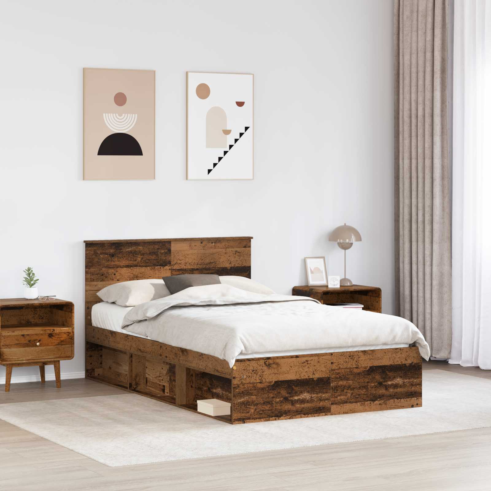 Cadre de lit Bois ancien 120 x 190 cm Bois d'ingénierie - XIOS