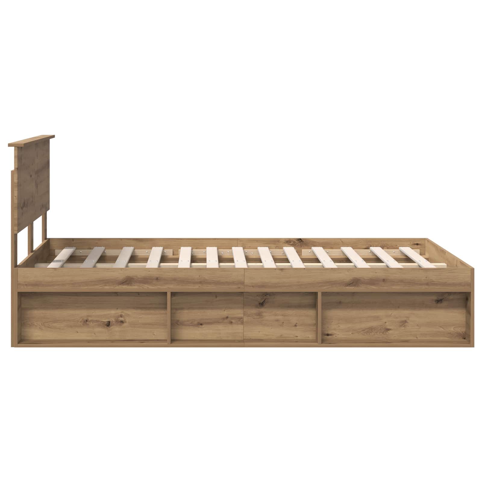 Cadre de lit Chêne artisan 120 x 190 cm Bois d'ingénierie - XIOS