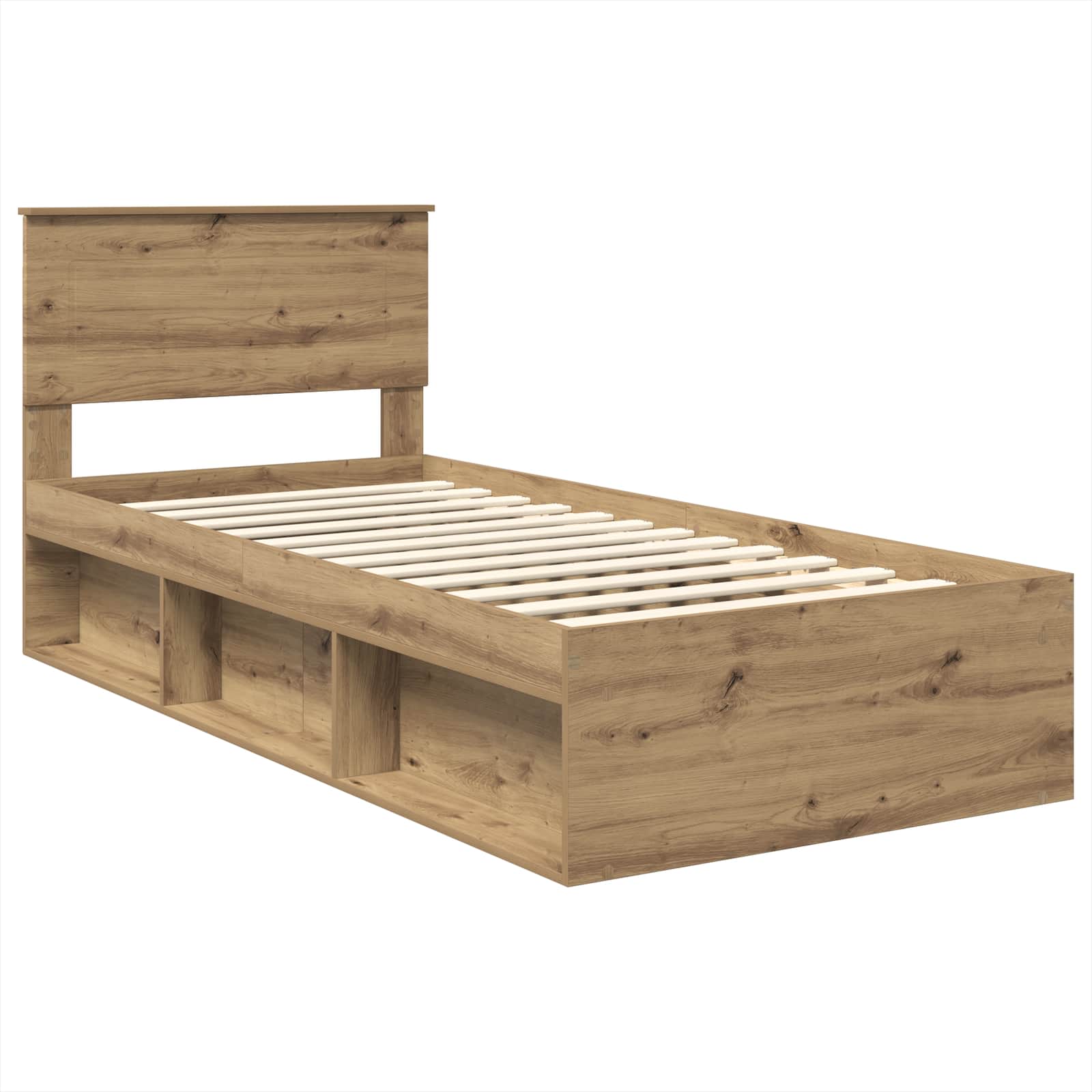 Cadre de lit Chêne artisan 90 x 190 cm Bois d'ingénierie - XIOS