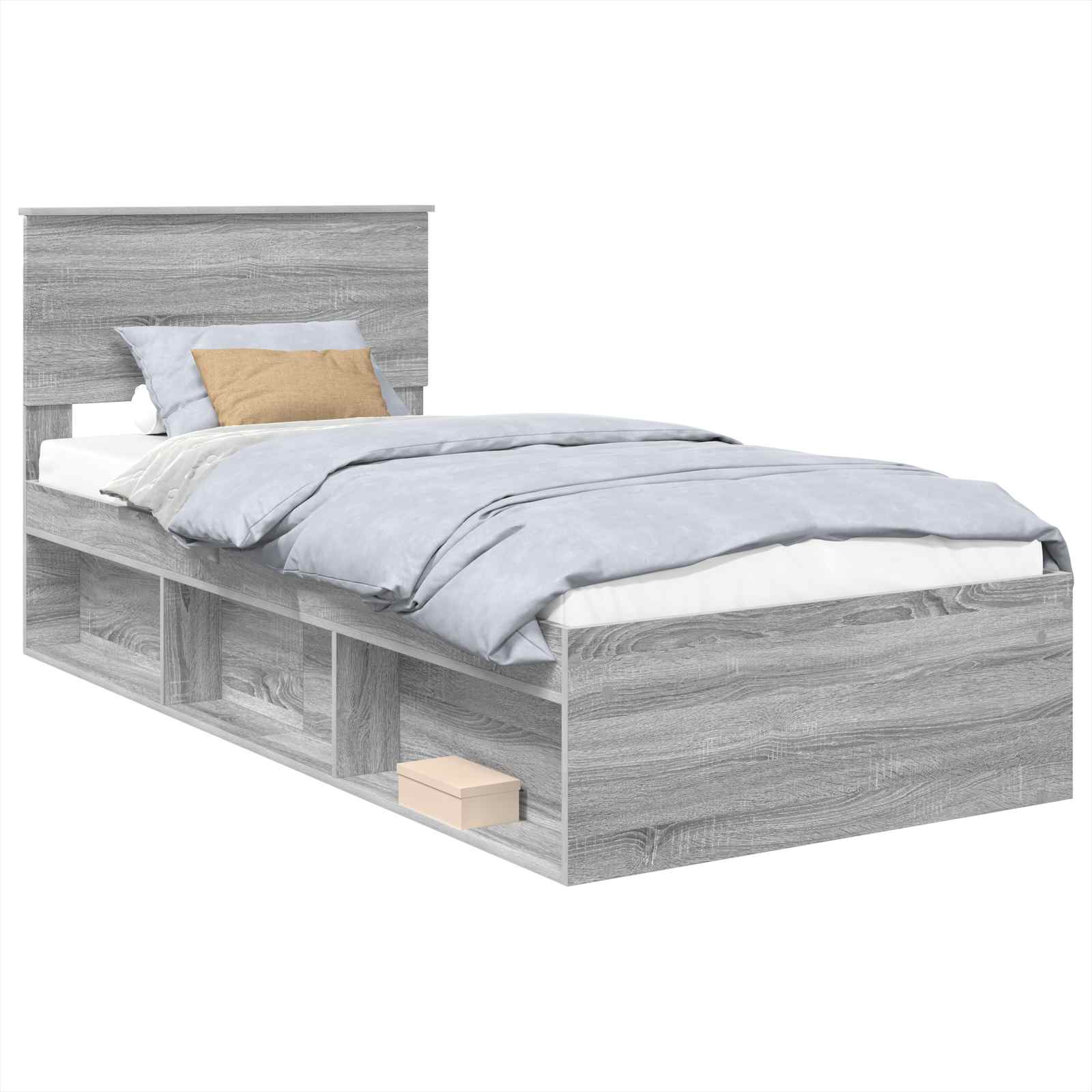 Cadre de lit Gris Sonoma 75 x 190 cm Bois d'ingénierie - XIOS