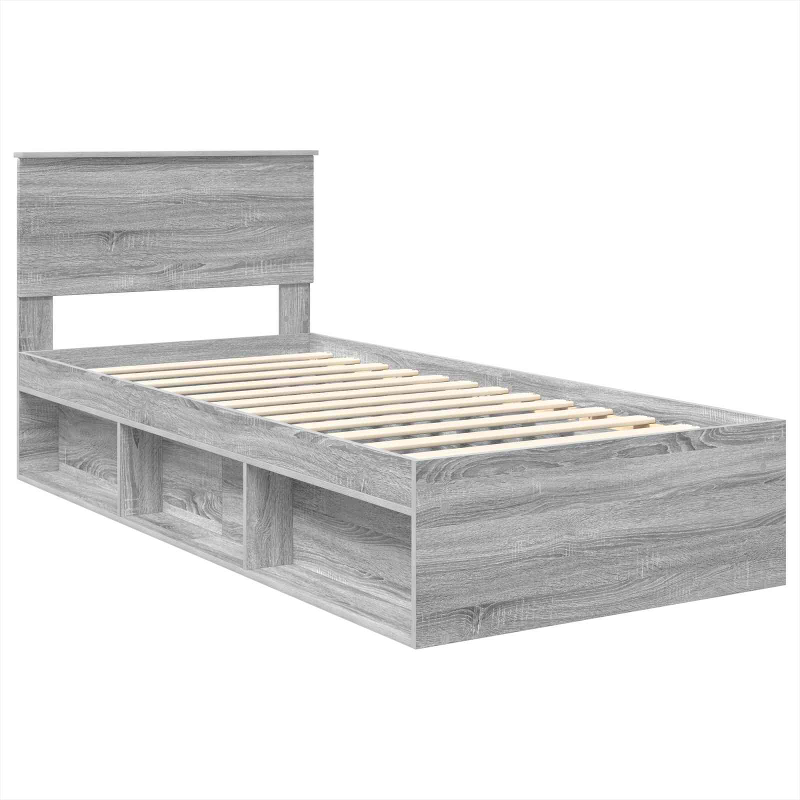 Cadre de lit Gris Sonoma 75 x 190 cm Bois d'ingénierie - XIOS