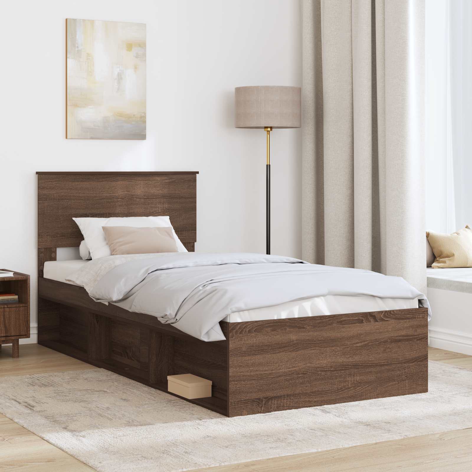 Cadre de lit Chêne brun 75 x 190 cm Bois d'ingénierie - XIOS