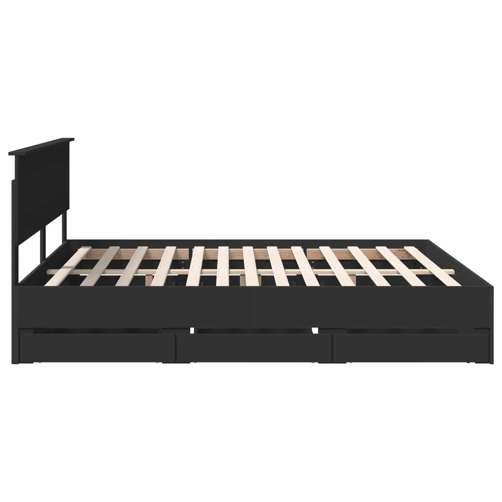 Cadre de lit avec tiroir Noir 200 x 200 cm Bois Ingénierie - XIOS