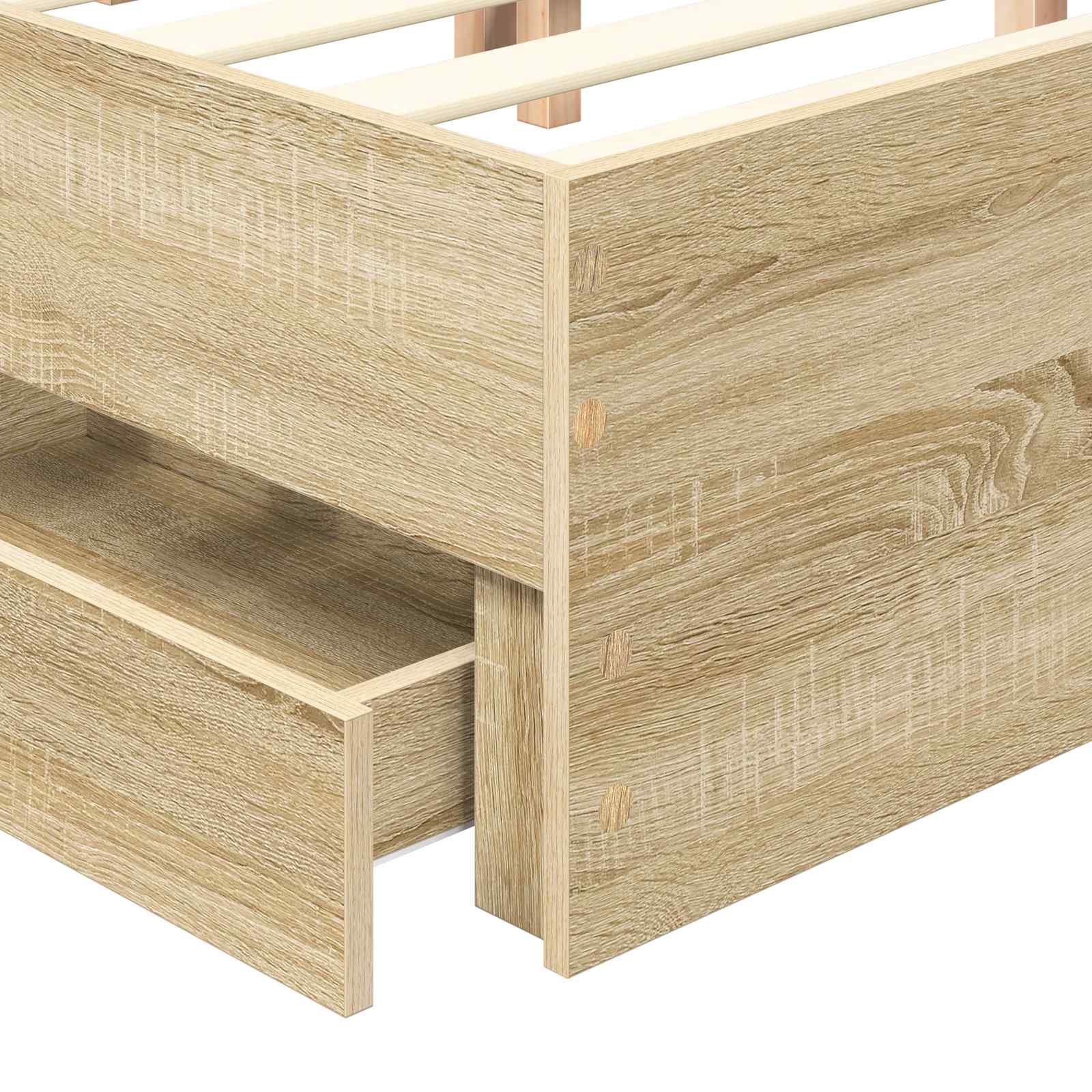 Cadre de lit Chêne Sonoma 200 x 200 cm Bois Ingénierie - XIOS