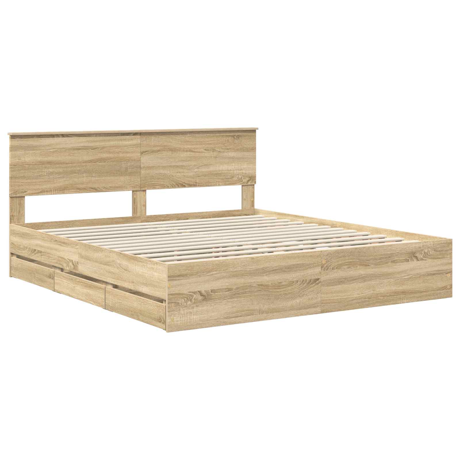Cadre de lit Chêne Sonoma 200 x 200 cm Bois Ingénierie - XIOS