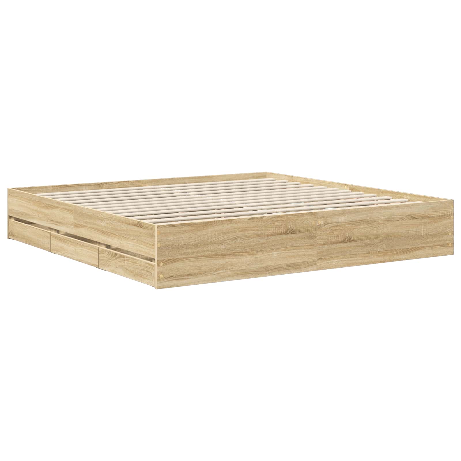 Cadre de lit Chêne Sonoma 200 x 200 cm Bois Ingénierie - XIOS