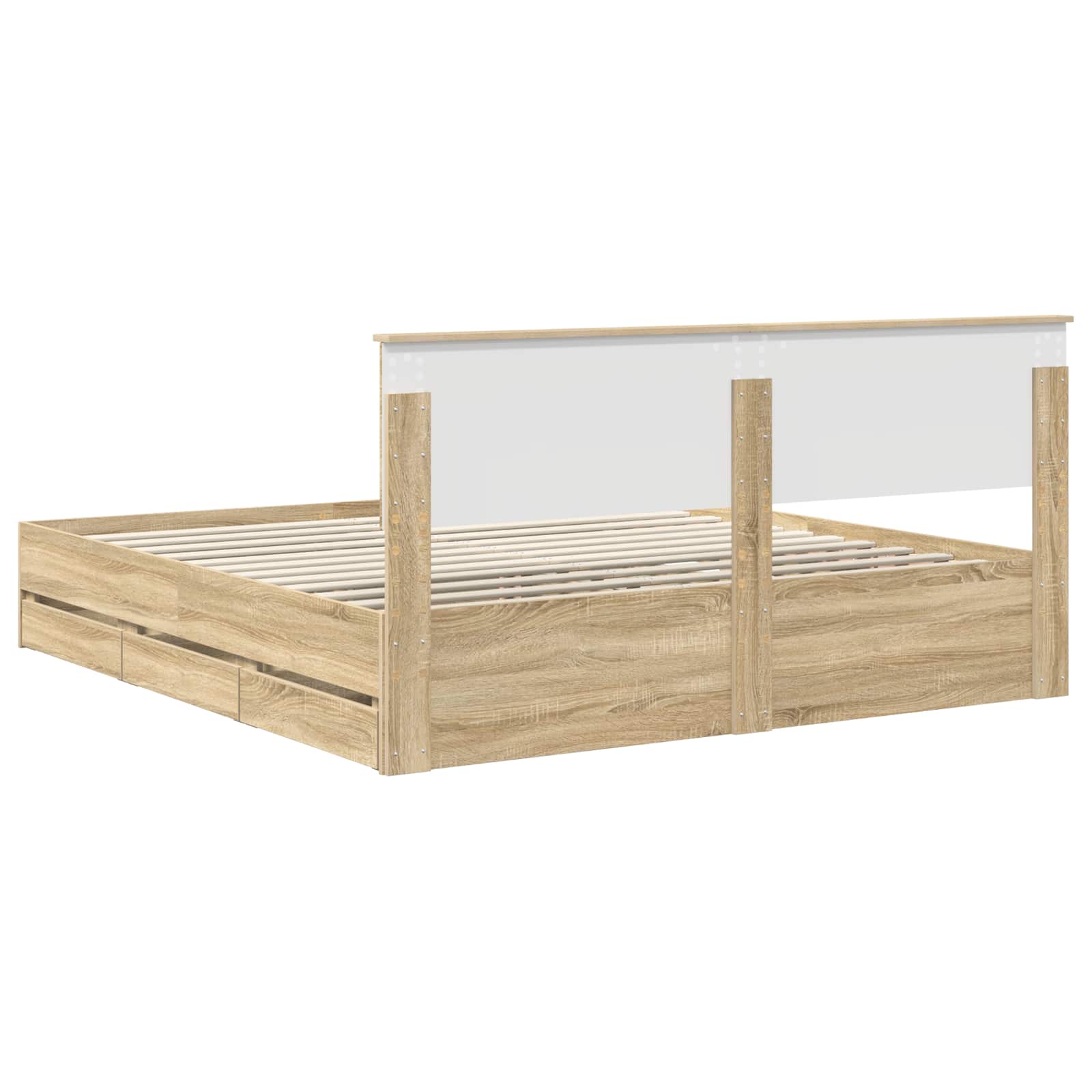 Cadre de lit Chêne Sonoma 200 x 200 cm Bois Ingénierie - XIOS