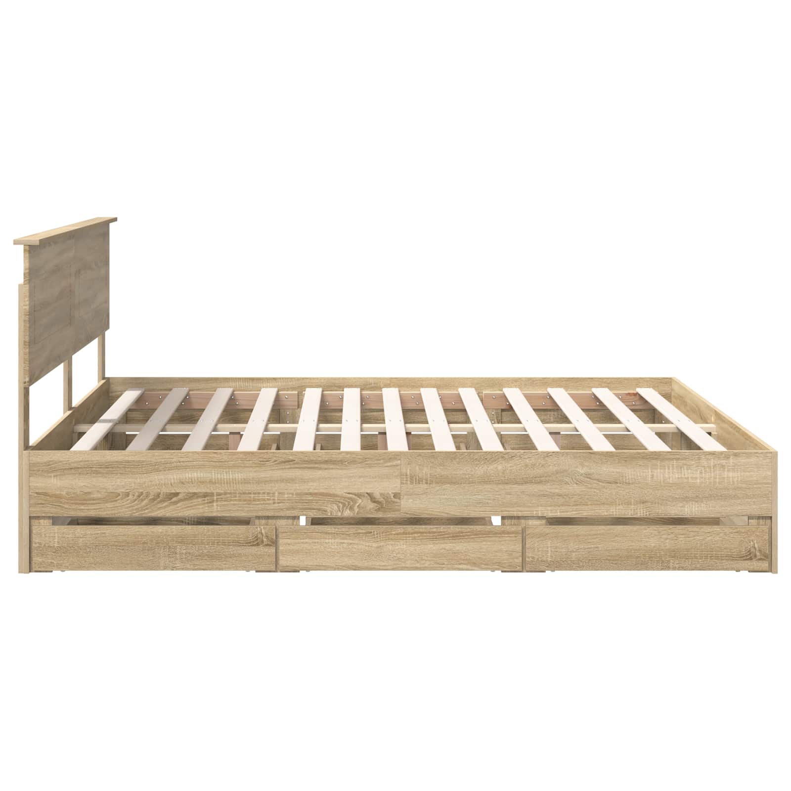 Cadre de lit Chêne Sonoma 200 x 200 cm Bois Ingénierie - XIOS