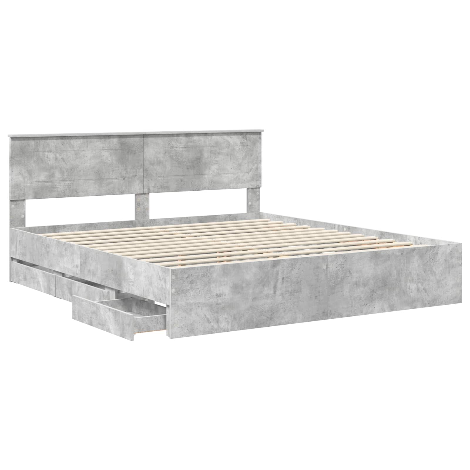Cadre de lit Gris béton 200 x 200 cm Bois Ingénierie - XIOS