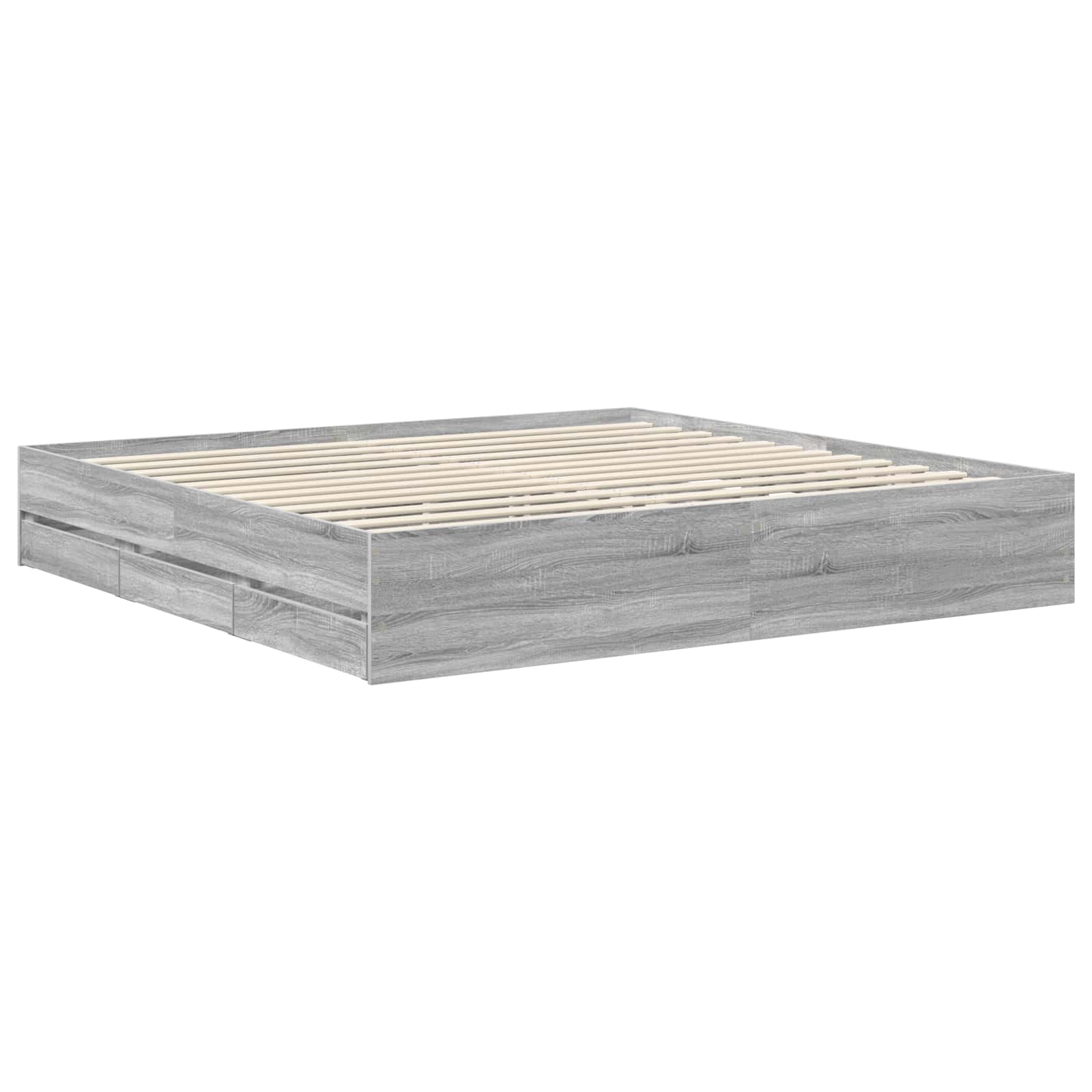 Cadre de lit Gris Sonoma 200 x 200 cm Bois Ingénierie - XIOS