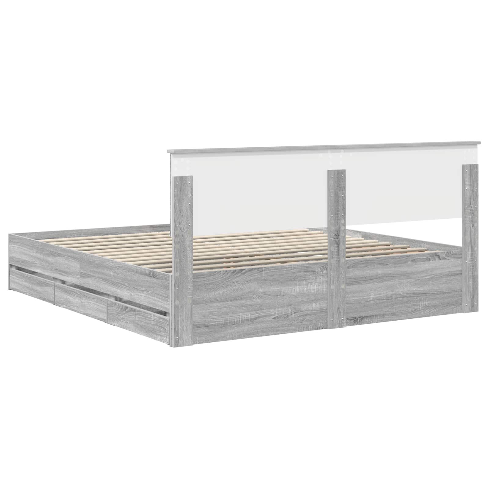 Cadre de lit Gris Sonoma 200 x 200 cm Bois Ingénierie - XIOS