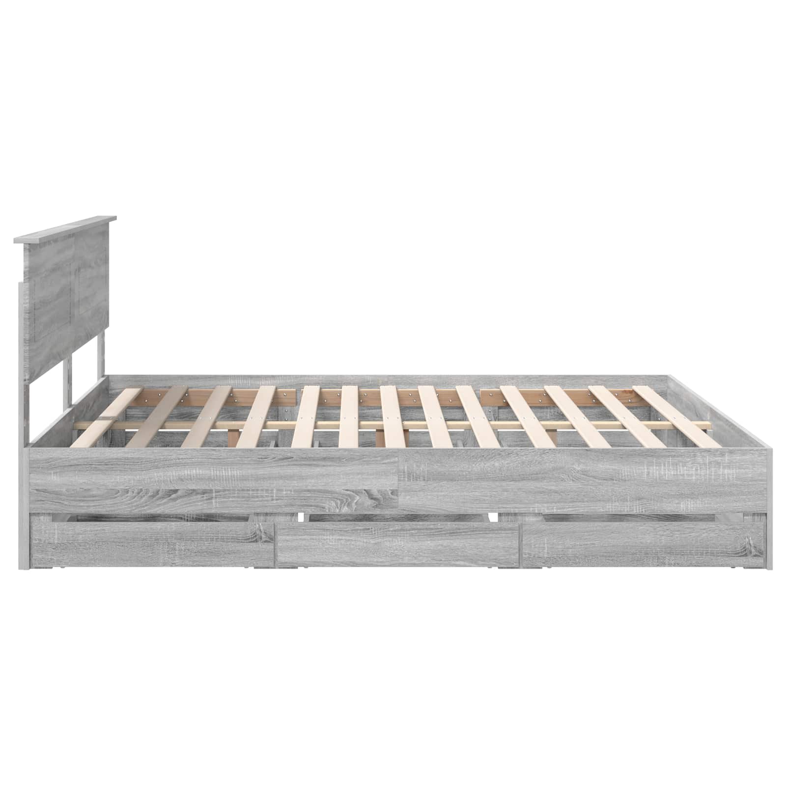 Cadre de lit Gris Sonoma 200 x 200 cm Bois Ingénierie - XIOS