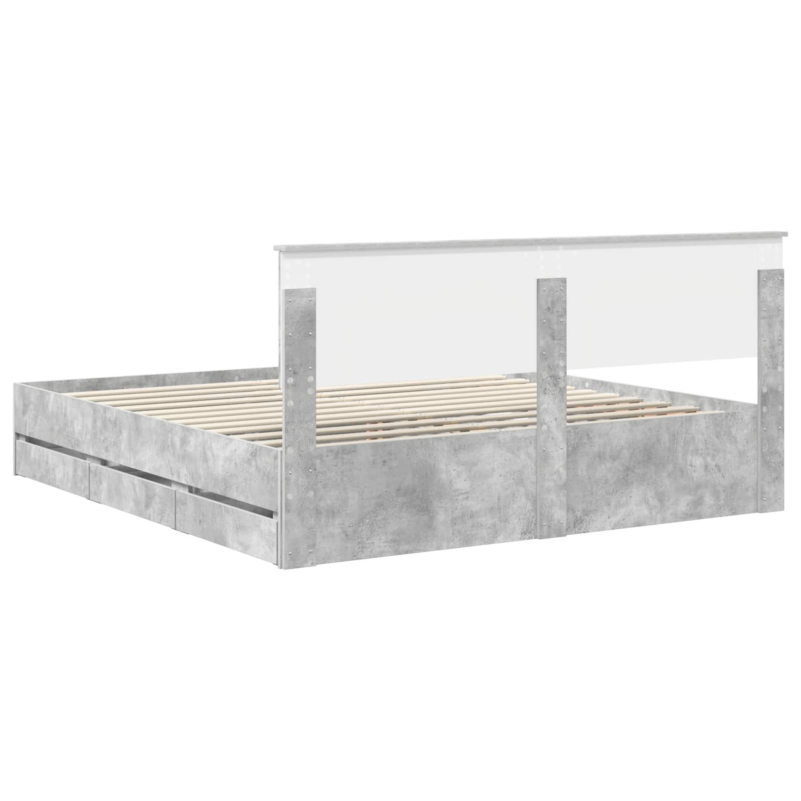 Cadre de lit Gris béton 180 x 200 cm Bois Ingénierie - XIOS