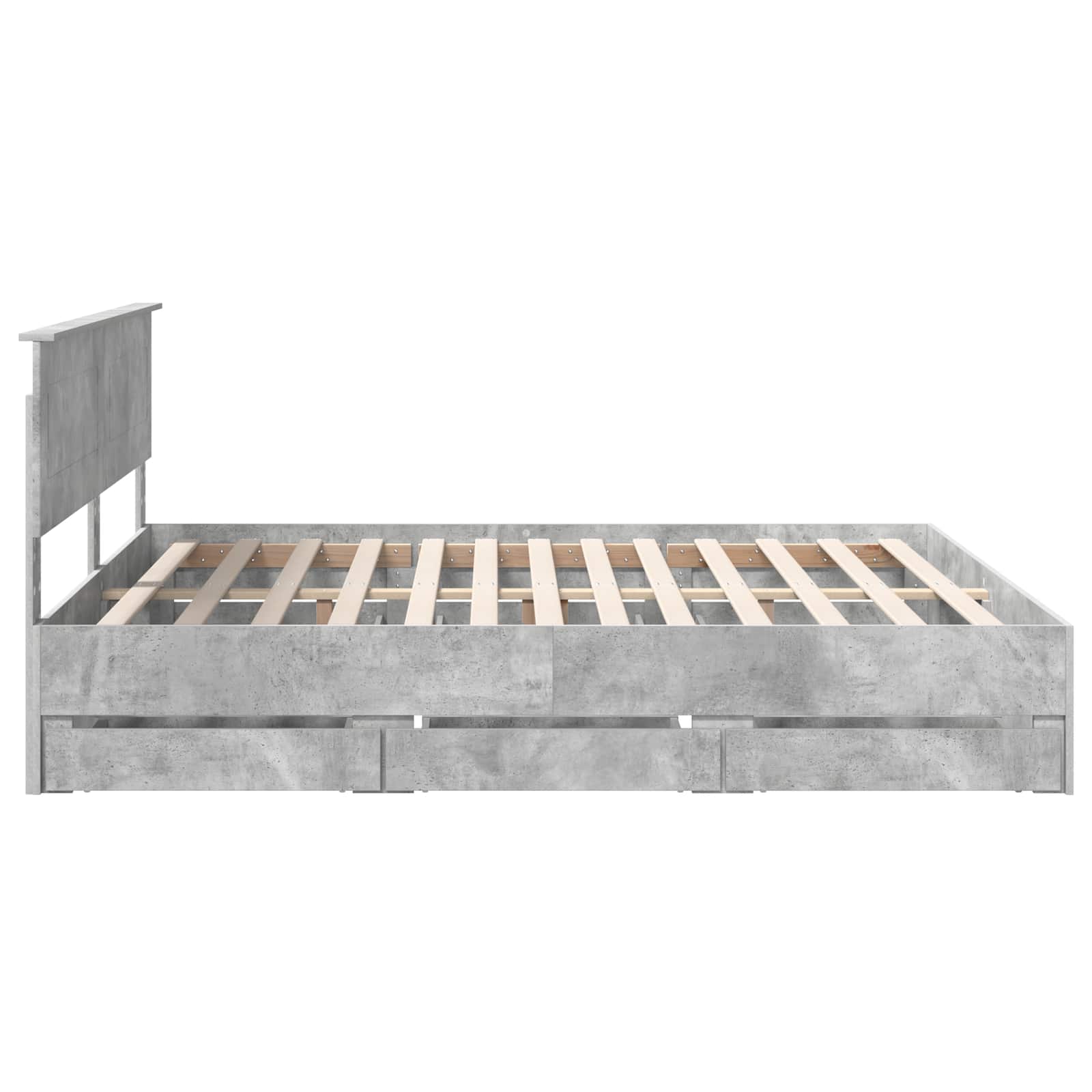 Cadre de lit Gris béton 180 x 200 cm Bois Ingénierie - XIOS