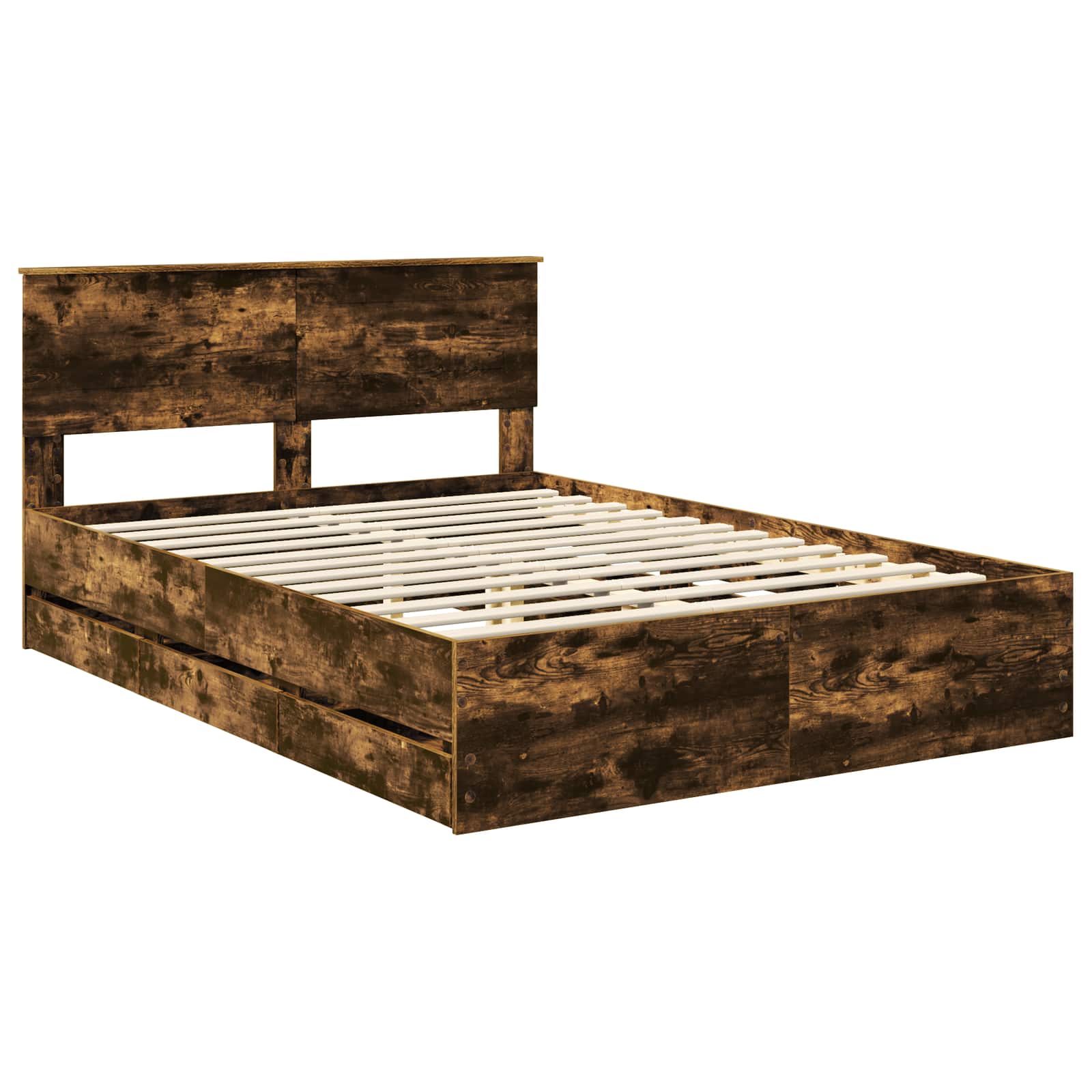 Cadre de lit Chêne fumé 160 x 200 cm Bois Ingénierie - XIOS