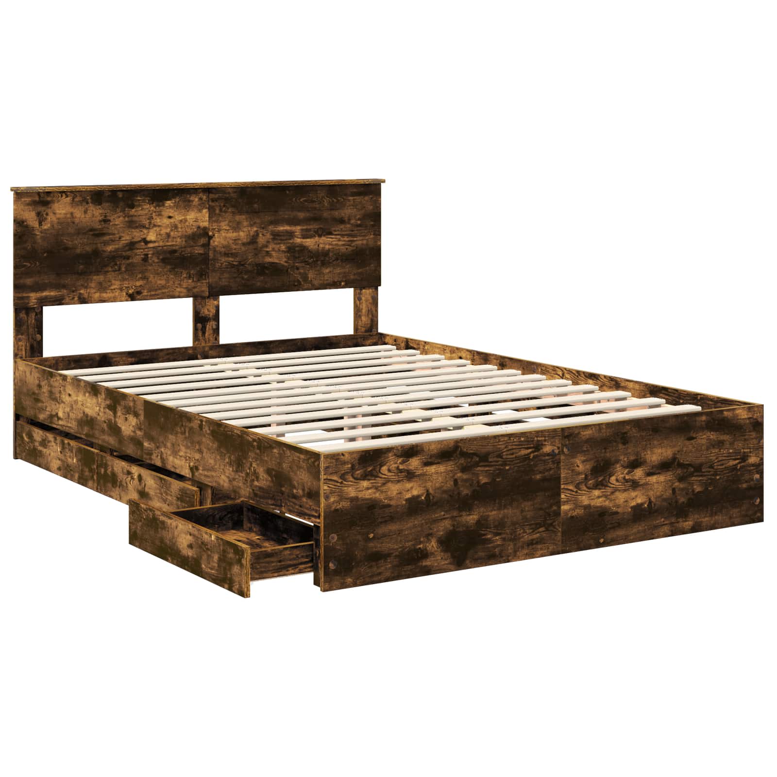 Cadre de lit Chêne fumé 160 x 200 cm Bois Ingénierie - XIOS
