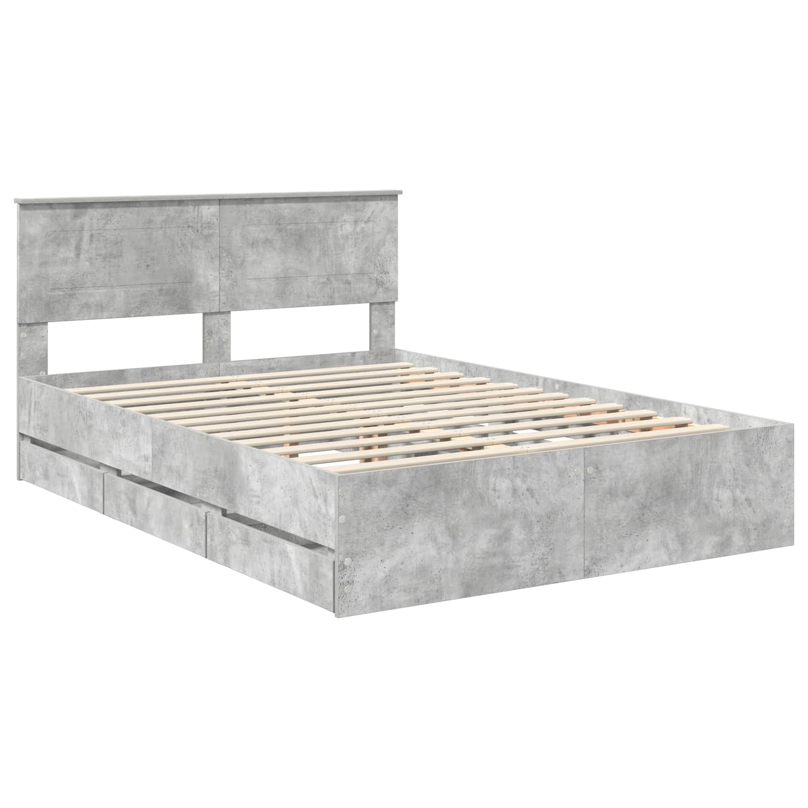 Cadre de lit Gris béton 150 x 200 cm Bois Ingénierie - XIOS