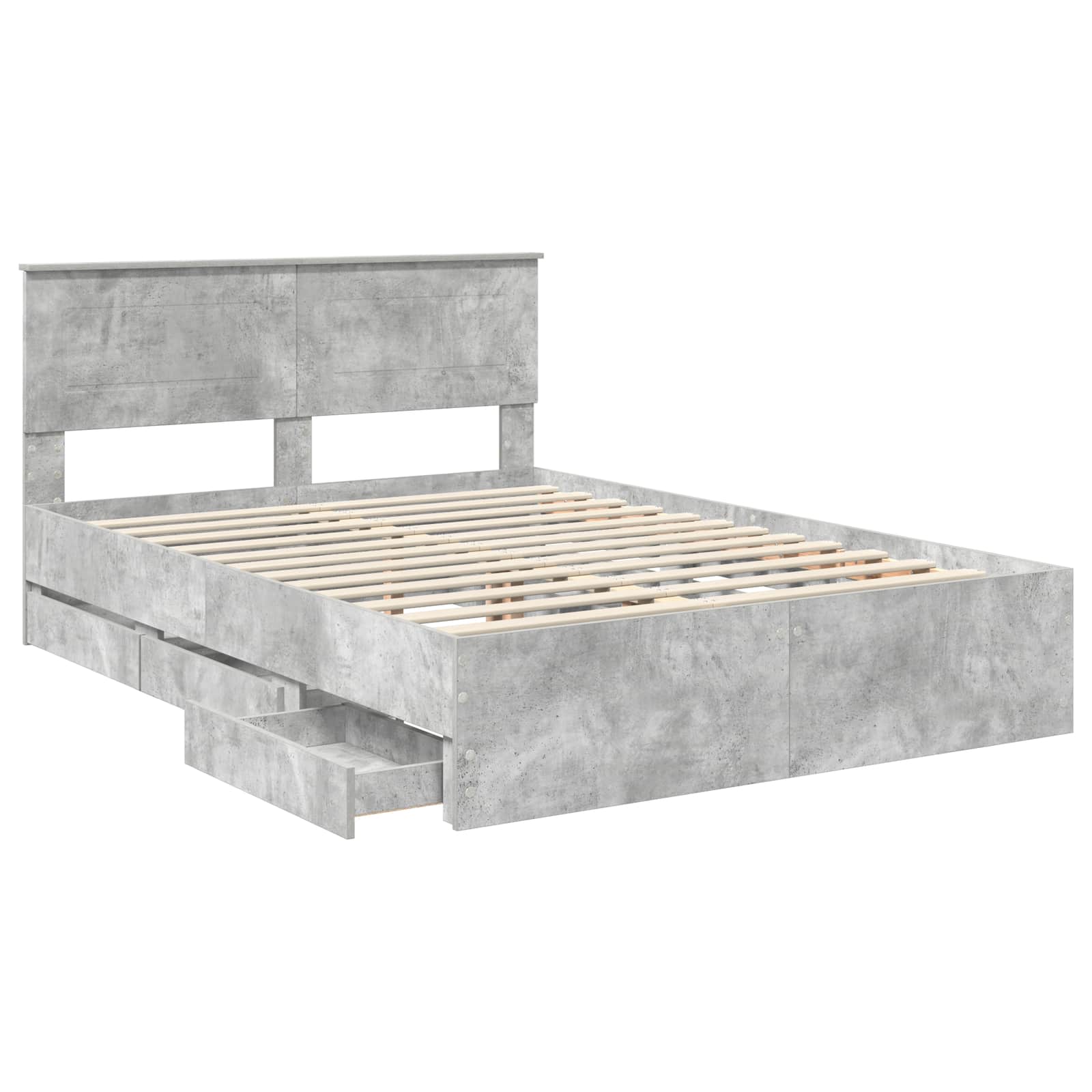Cadre de lit Gris béton 150 x 200 cm Bois Ingénierie - XIOS
