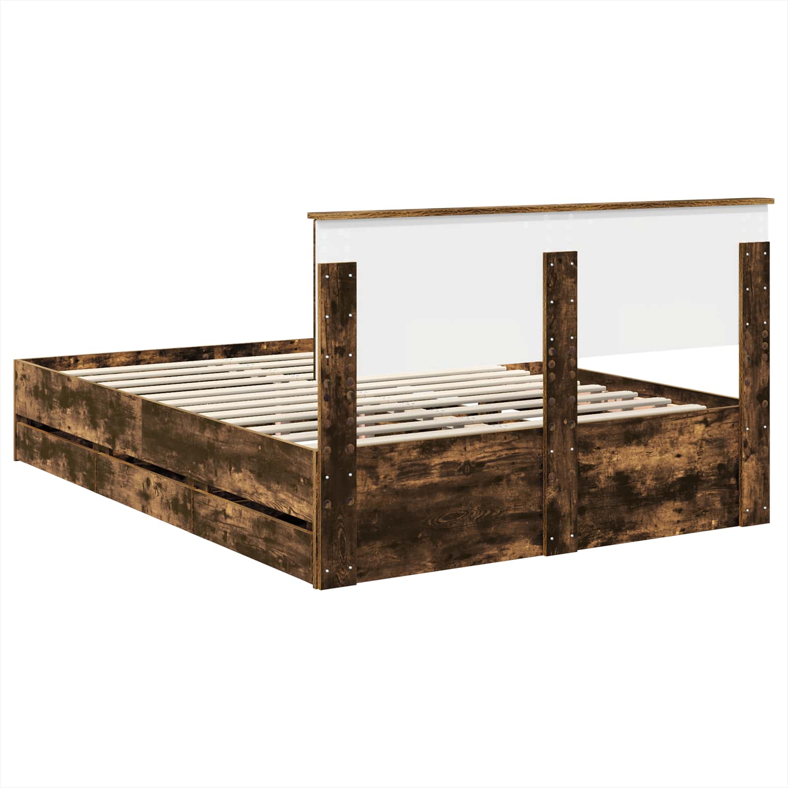 Cadre de lit Chêne fumé 140 x 190 cm Bois Ingénierie - XIOS