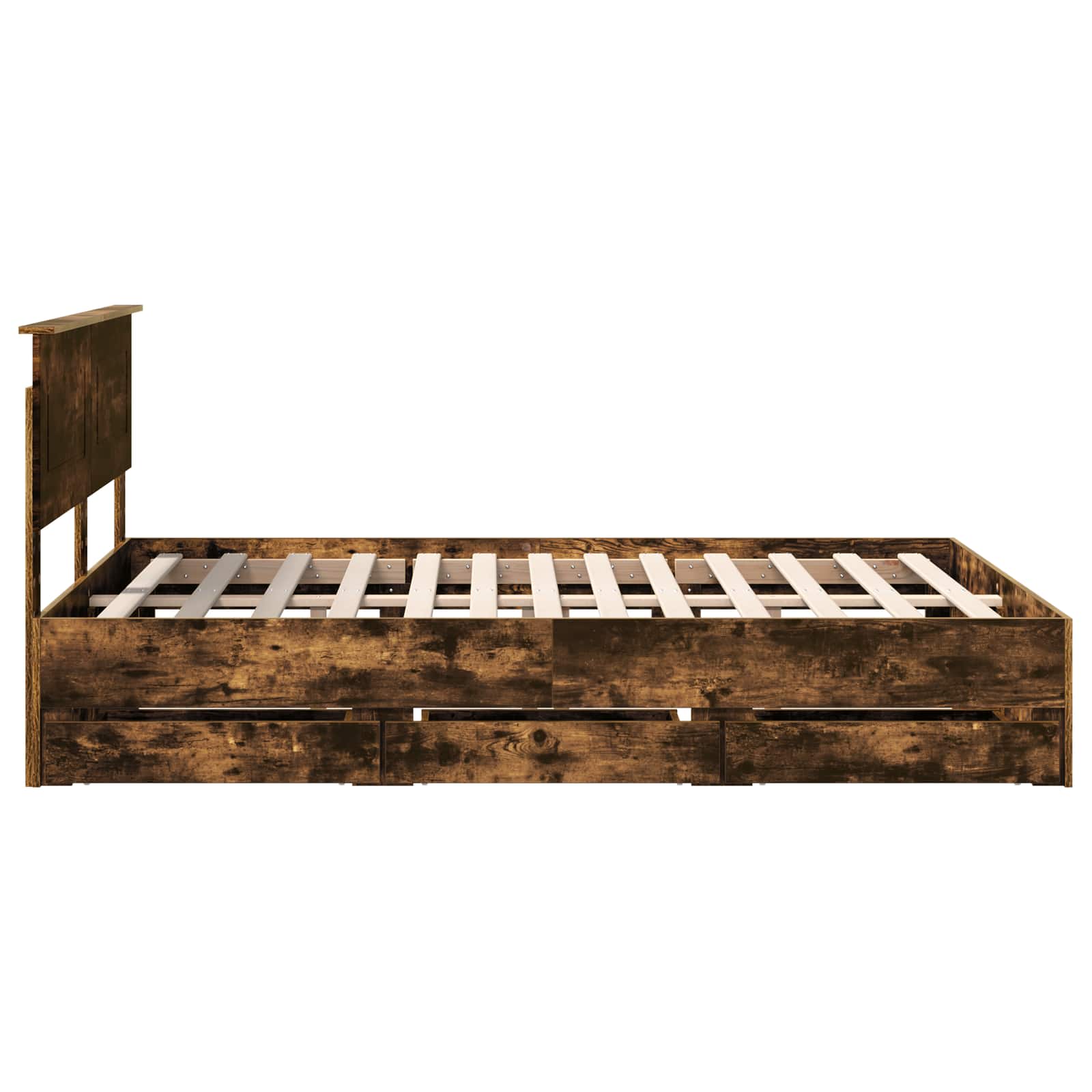 Cadre de lit Chêne fumé 140 x 190 cm Bois Ingénierie - XIOS