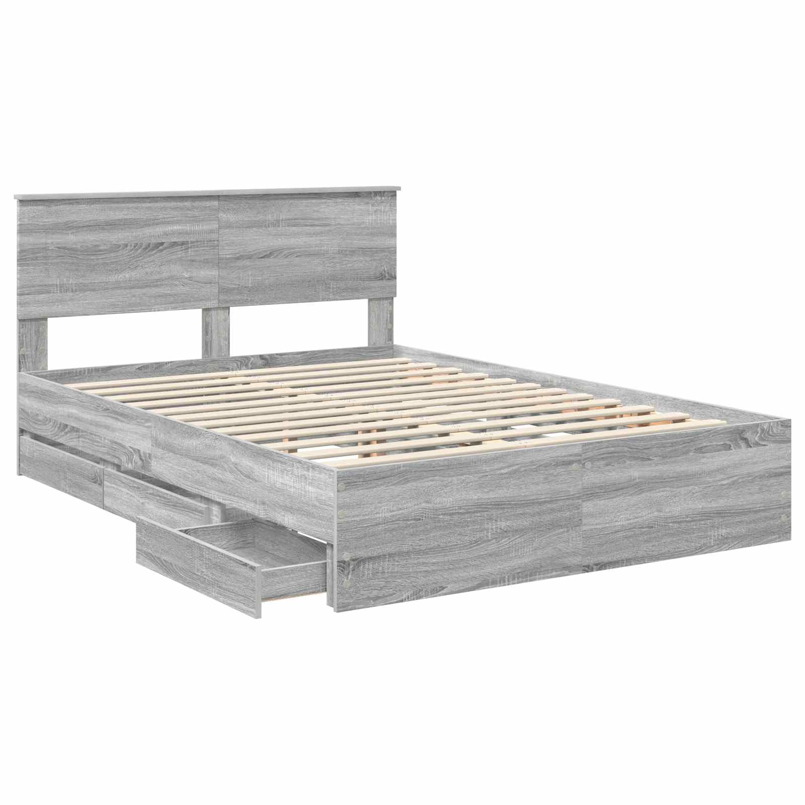 Cadre de lit Gris Sonoma 140 x 200 cm Bois Ingénierie - XIOS