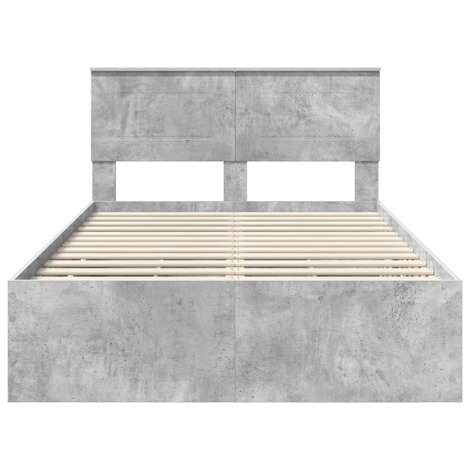 Cadre de lit Gris béton 135 x 190 cm Bois Ingénierie - XIOS
