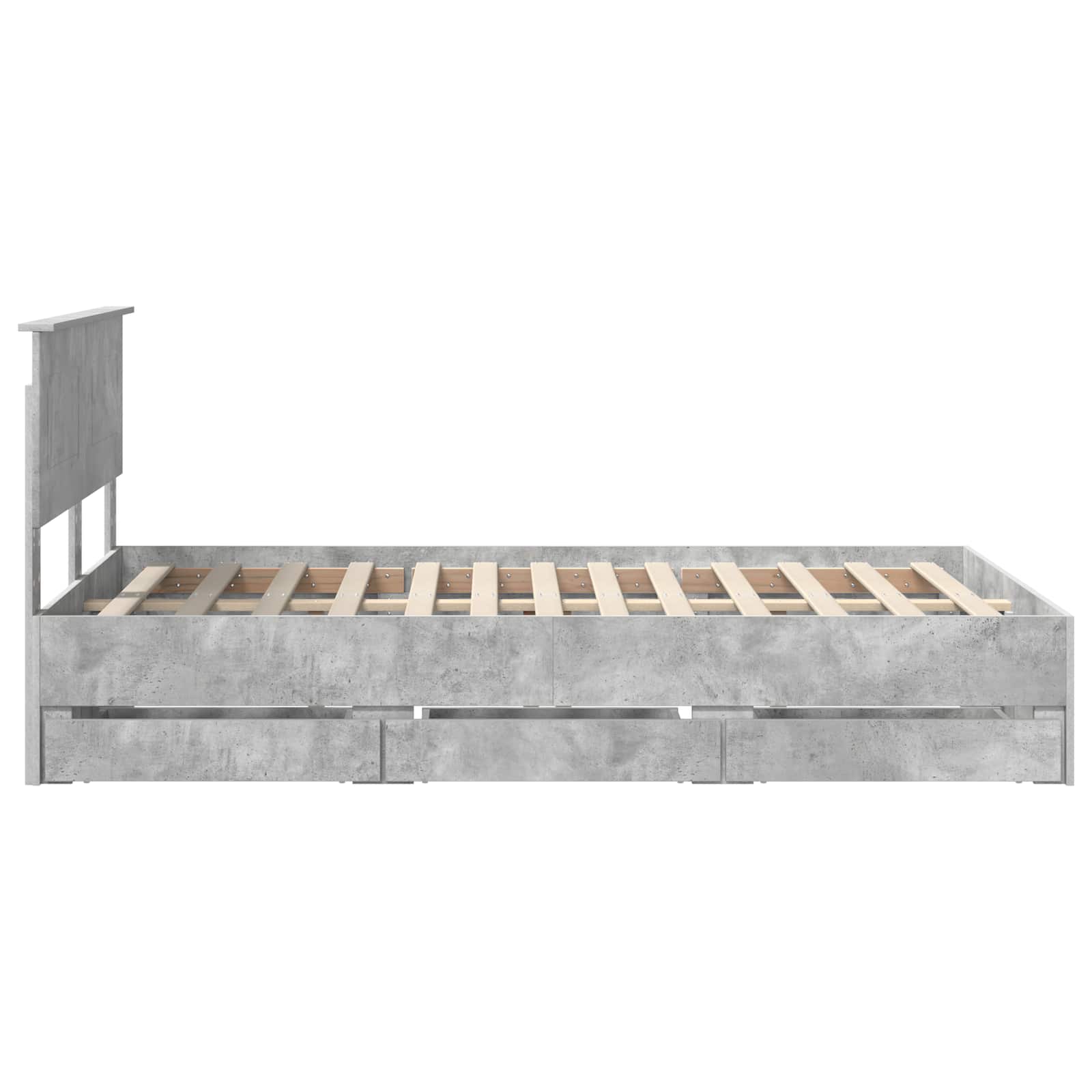 Cadre de lit Gris béton 135 x 190 cm Bois Ingénierie - XIOS