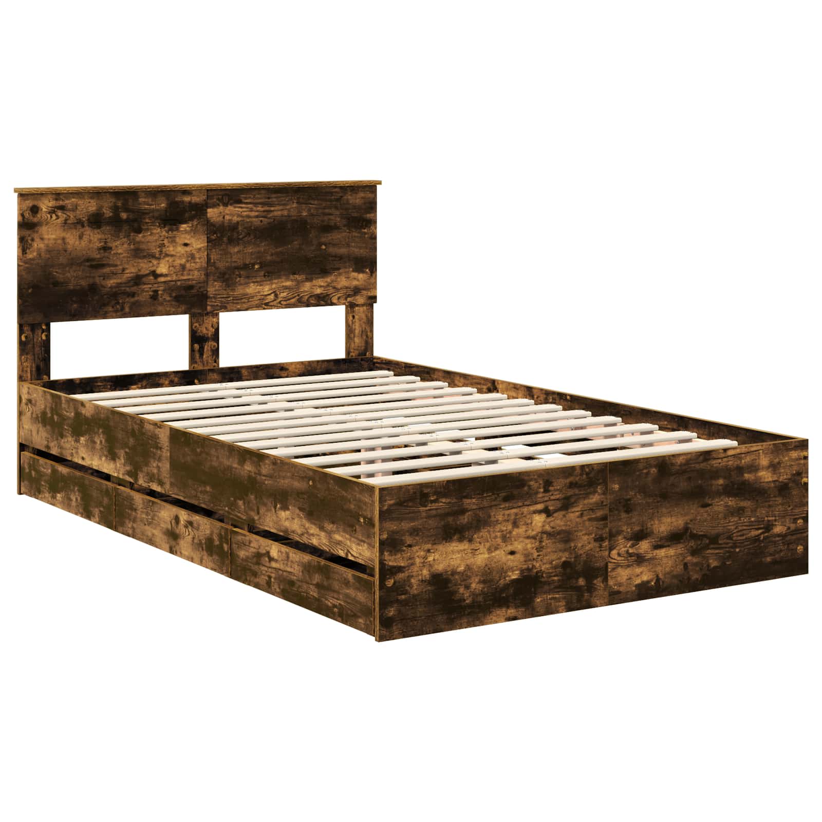 Cadre de lit Chêne fumé 135 x 190 cm Bois Ingénierie - XIOS