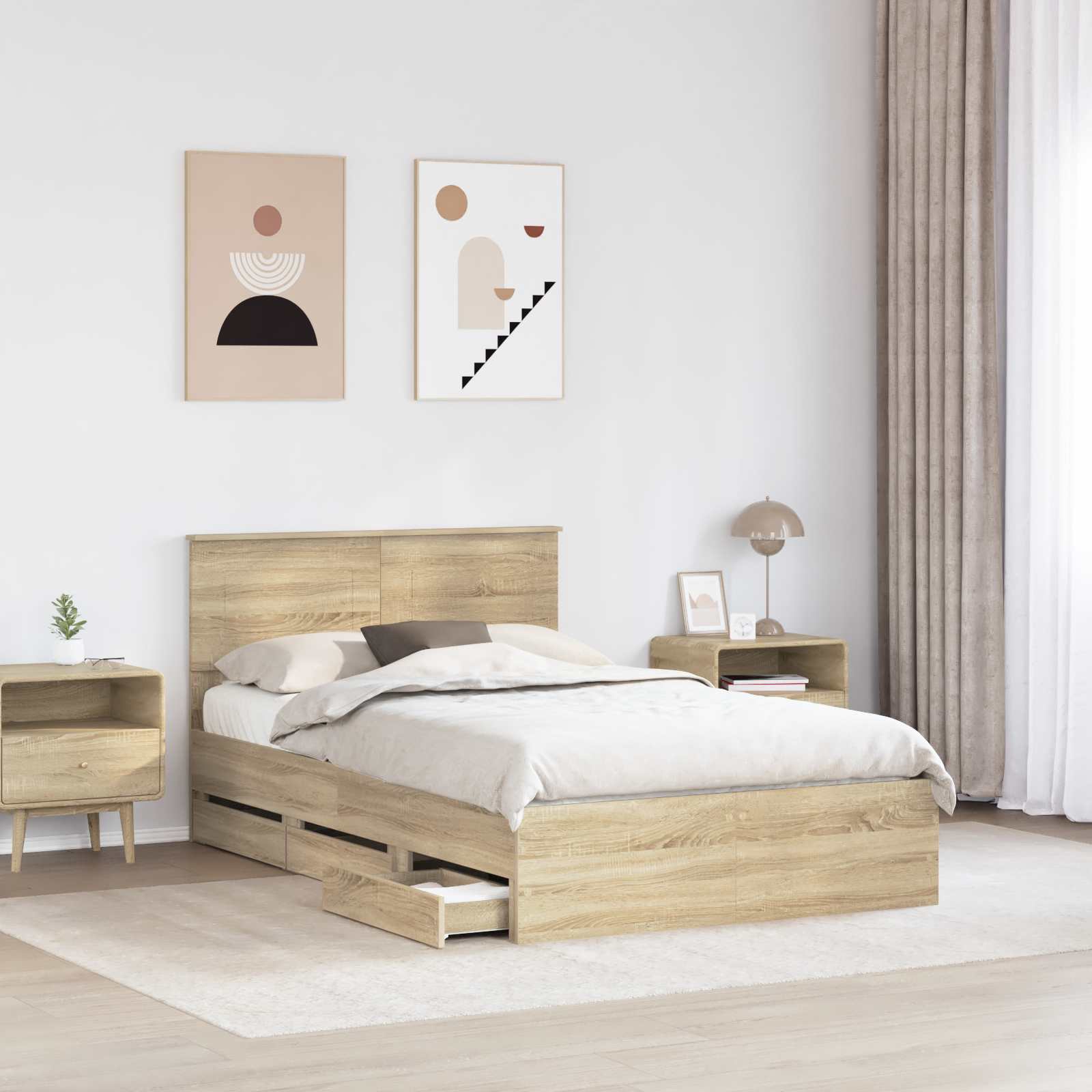 Cadre de lit Chêne Sonoma 120 x 190 cm Bois Ingénierie - XIOS