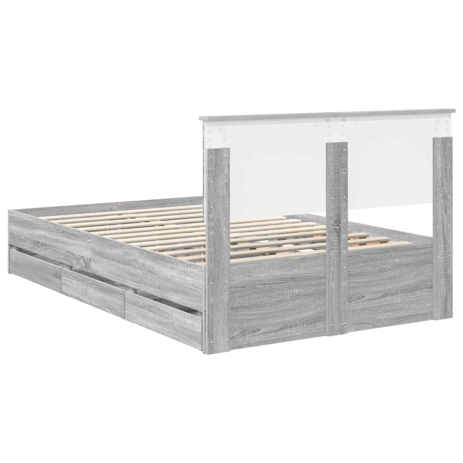 Cadre de lit Gris Sonoma 120 x 190 cm Bois Ingénierie - XIOS
