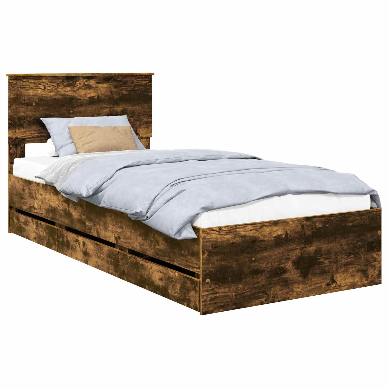 Cadre de lit Chêne fumé 100 x 200 cm Bois Ingénierie - XIOS