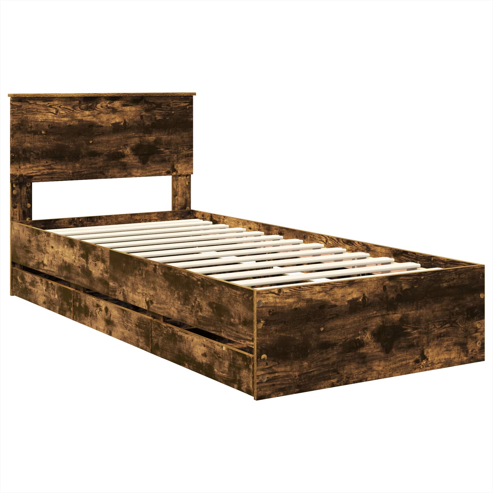 Cadre de lit Chêne fumé 100 x 200 cm Bois Ingénierie - XIOS