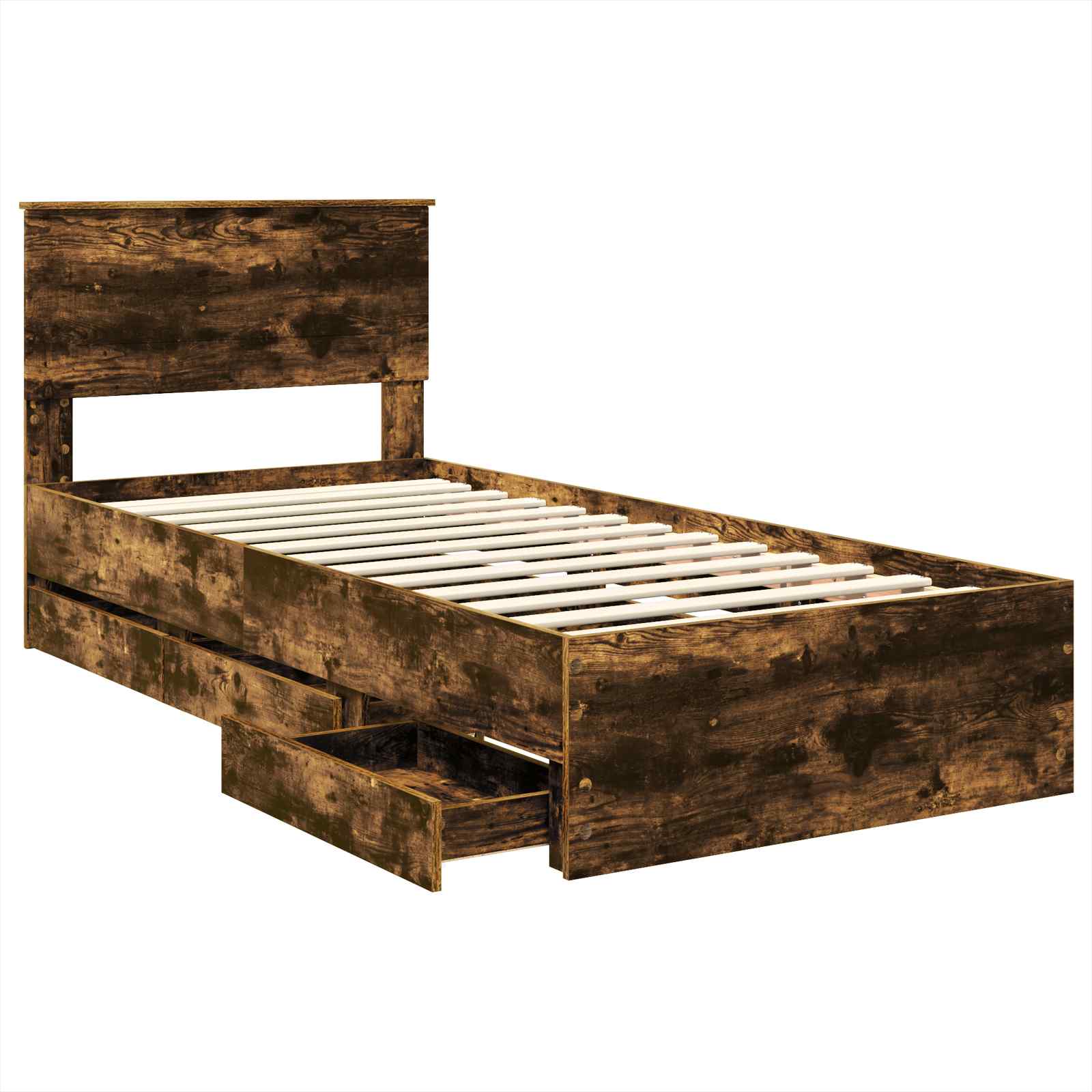 Cadre de lit Chêne fumé 100 x 200 cm Bois Ingénierie - XIOS