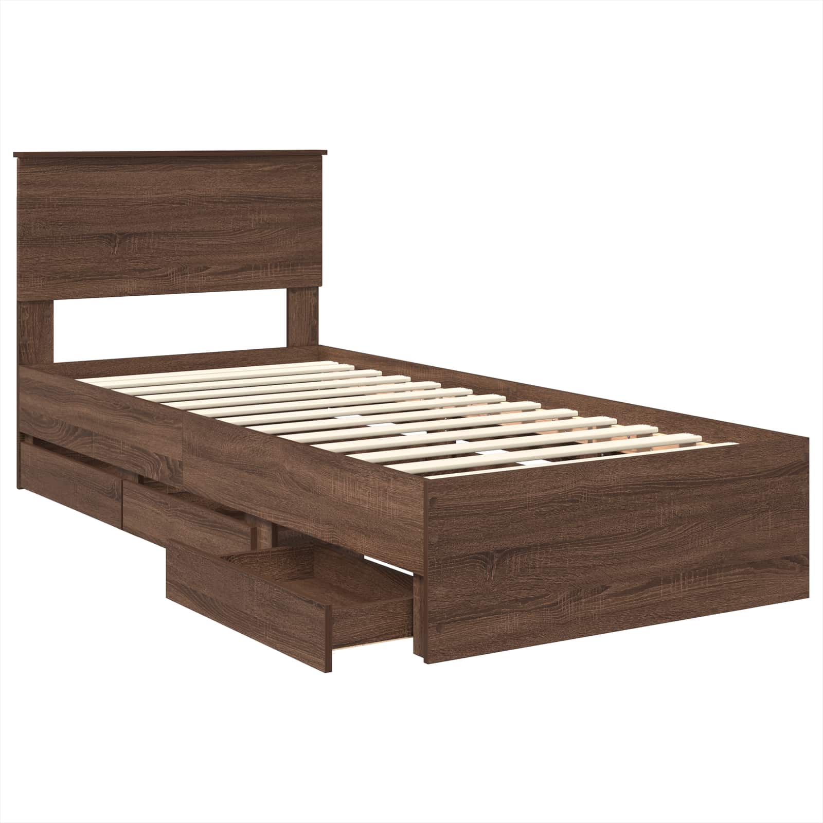 Cadre de lit Chêne brun 100 x 200 cm Bois Ingénierie - XIOS