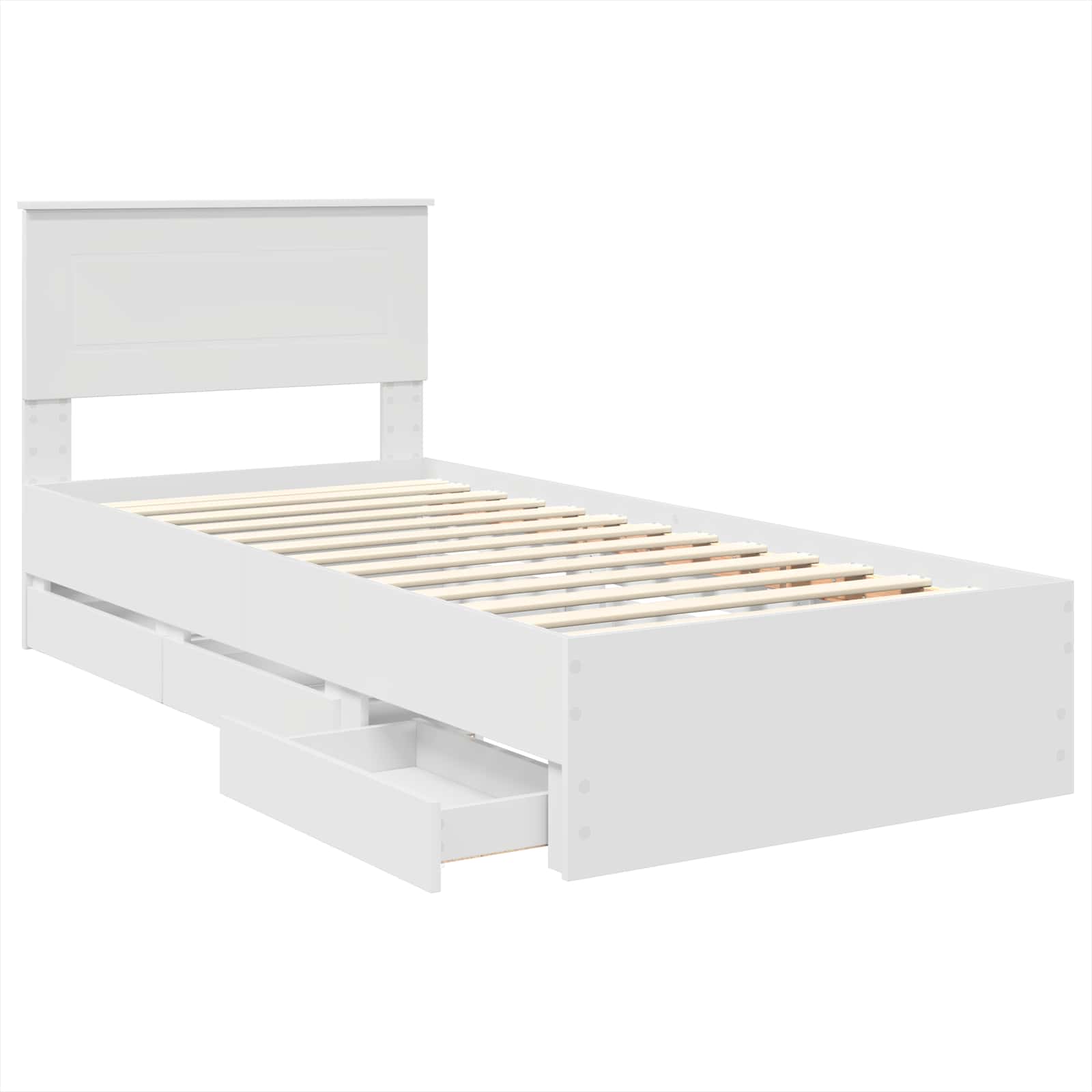 Cadre de lit avec tiroir Blanc 75 x 190 cm Bois Ingénierie - XIOS