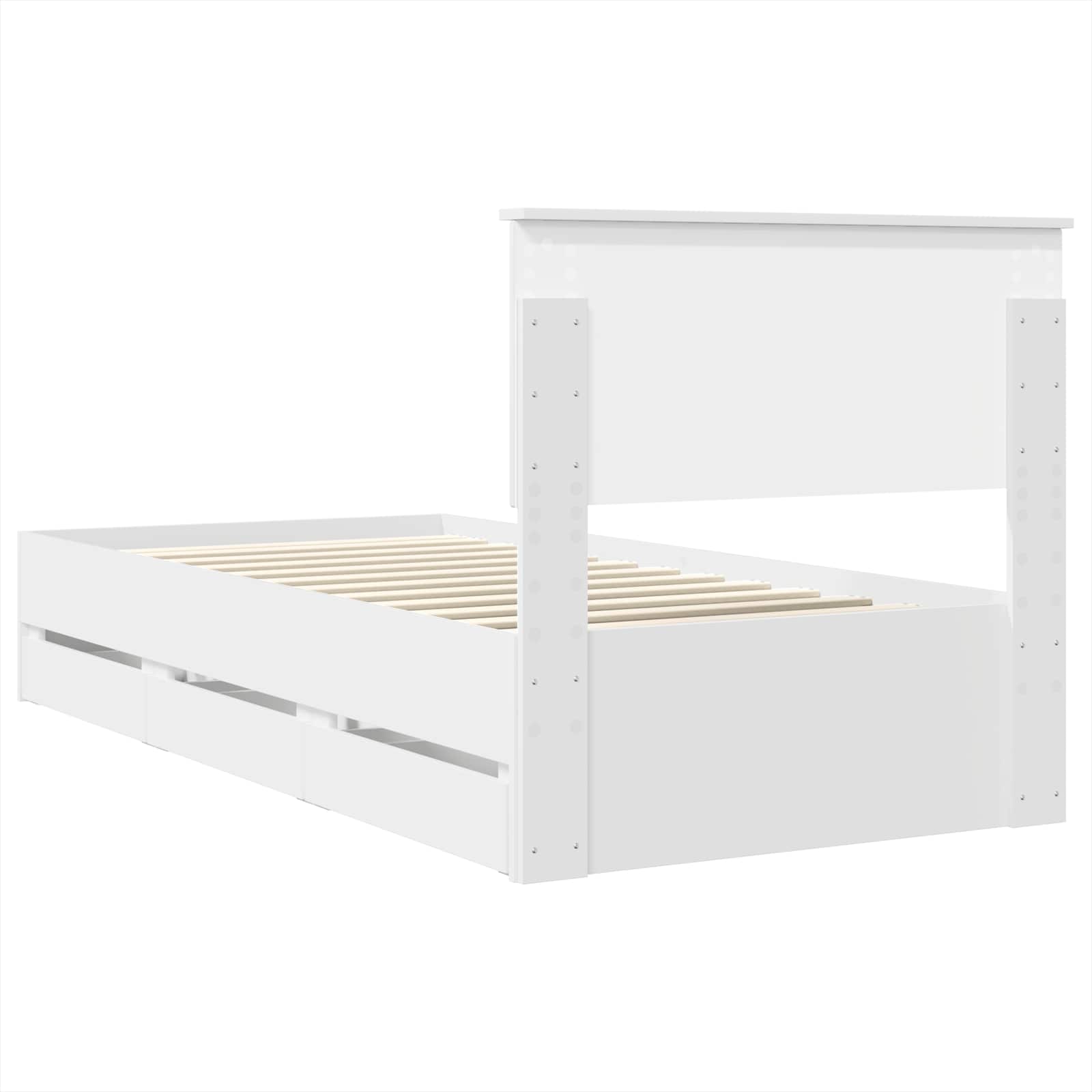 Cadre de lit avec tiroir Blanc 75 x 190 cm Bois Ingénierie - XIOS