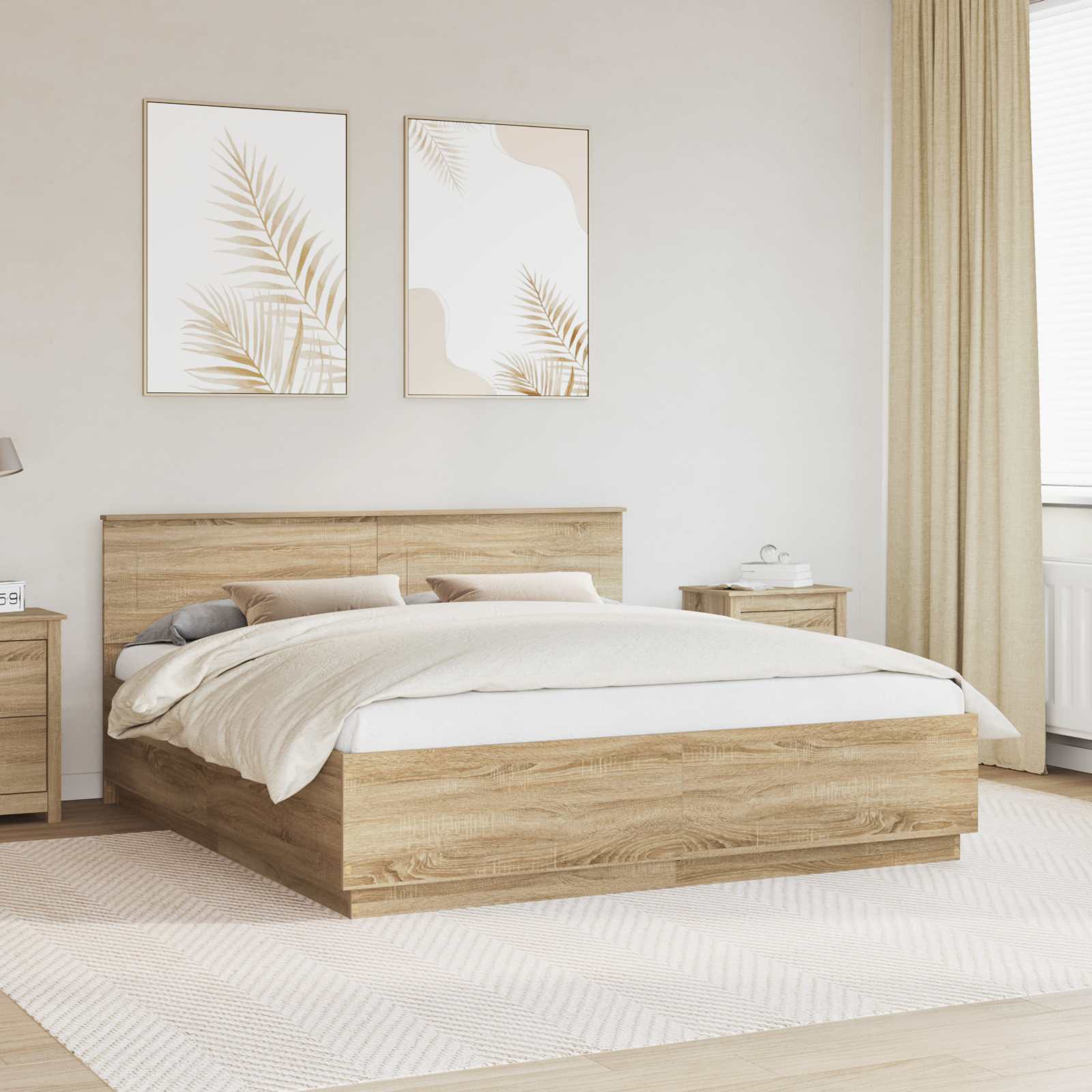 Cadre de lit Chêne Sonoma 200 x 200 cm Bois d'ingénierie - XIOS