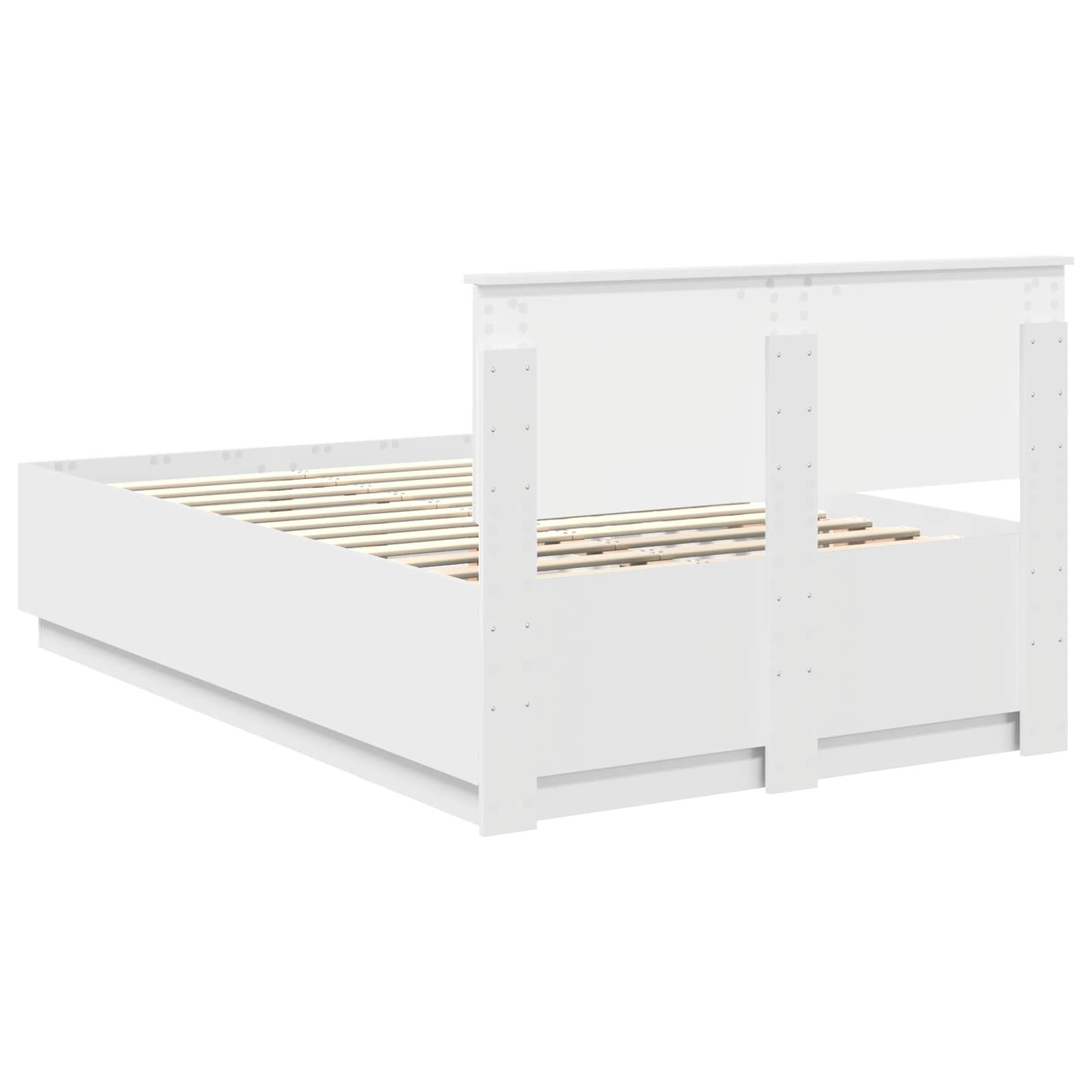 Cadre de lit Blanc 135 x 190 cm Bois d'ingénierie - XIOS