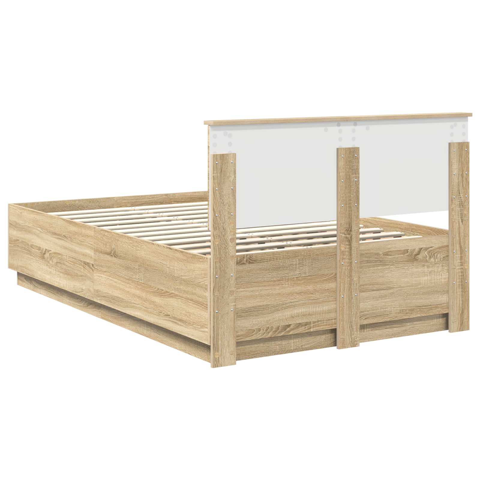 Cadre de lit Chêne Sonoma 135 x 190 cm Bois d'ingénierie - XIOS