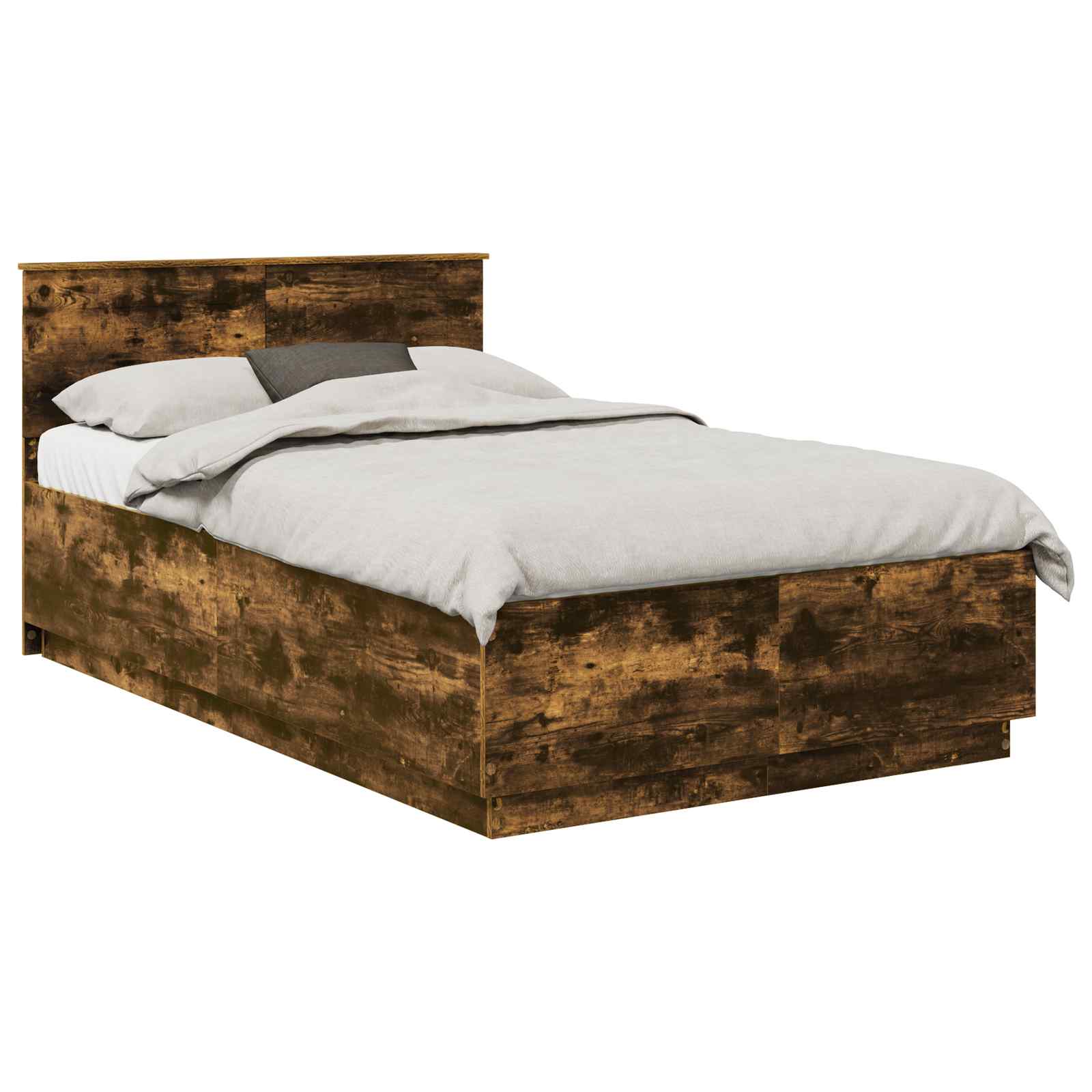 Cadre de lit Chêne fumé 135 x 190 cm Bois d'ingénierie - XIOS