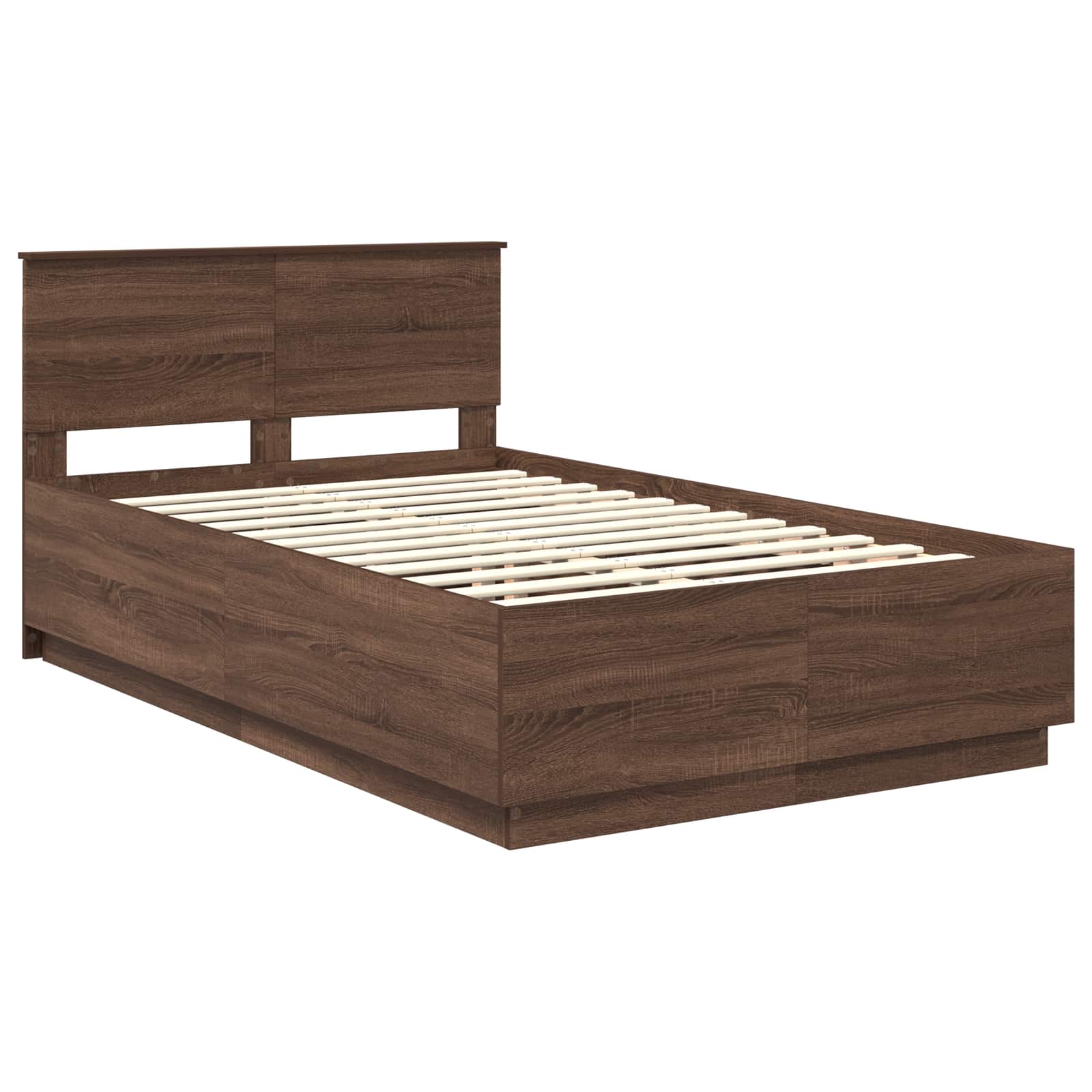 Cadre de lit Chêne brun 135 x 190 cm Bois d'ingénierie - XIOS