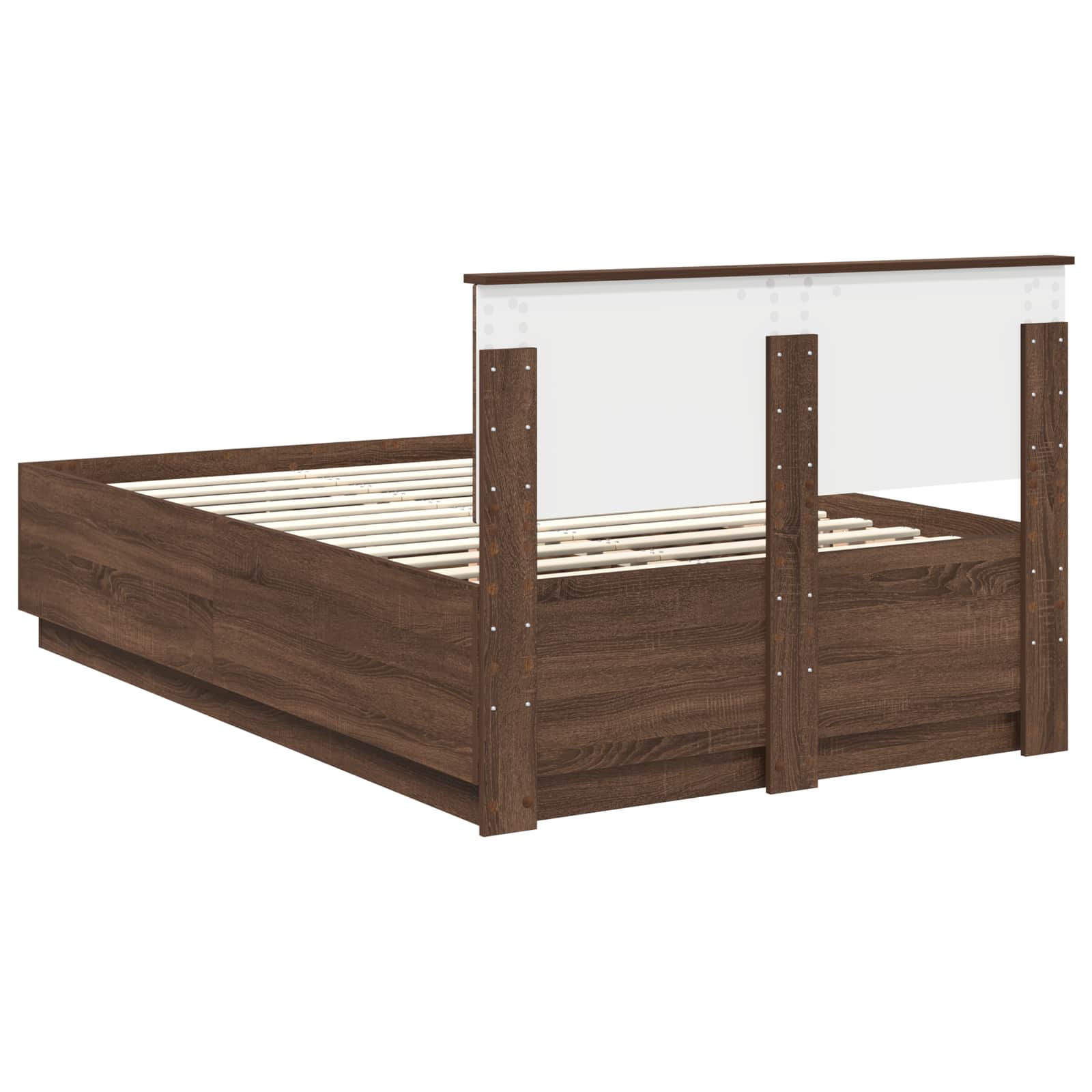 Cadre de lit Chêne brun 135 x 190 cm Bois d'ingénierie - XIOS
