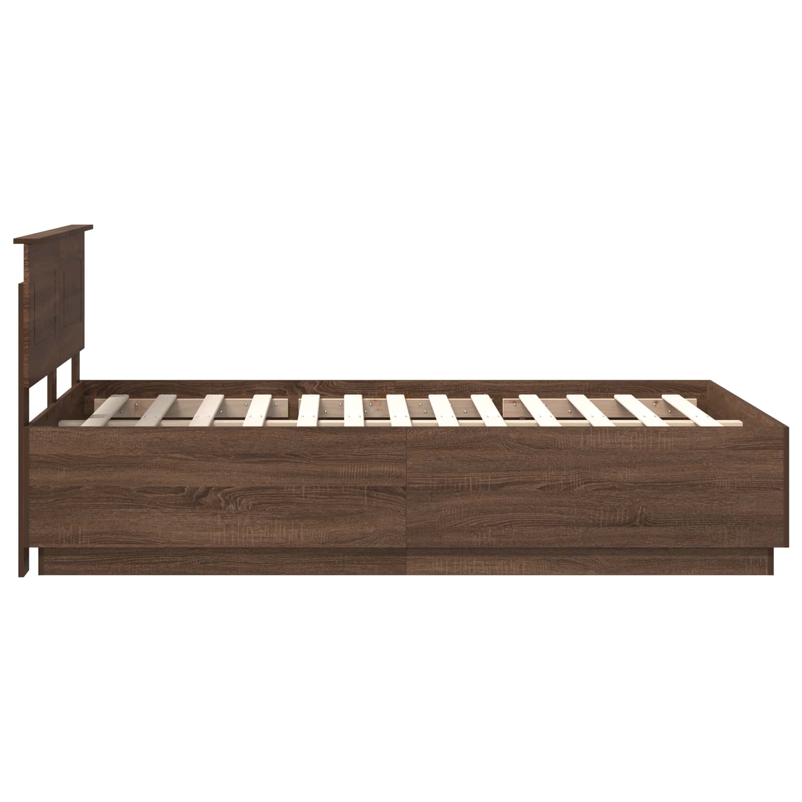 Cadre de lit Chêne brun 135 x 190 cm Bois d'ingénierie - XIOS