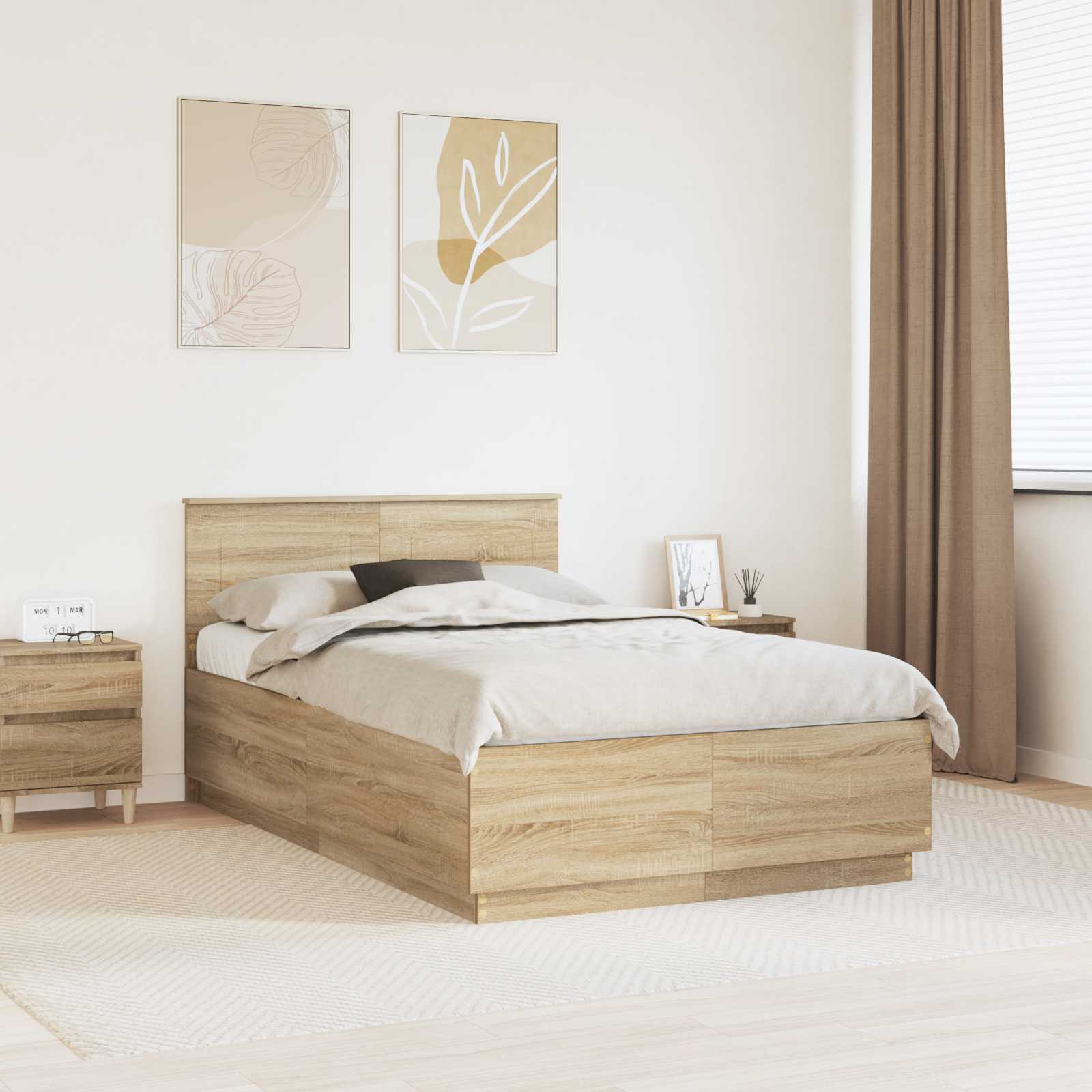 Cadre de lit Chêne Sonoma 120 x 190 cm Bois d'ingénierie - XIOS