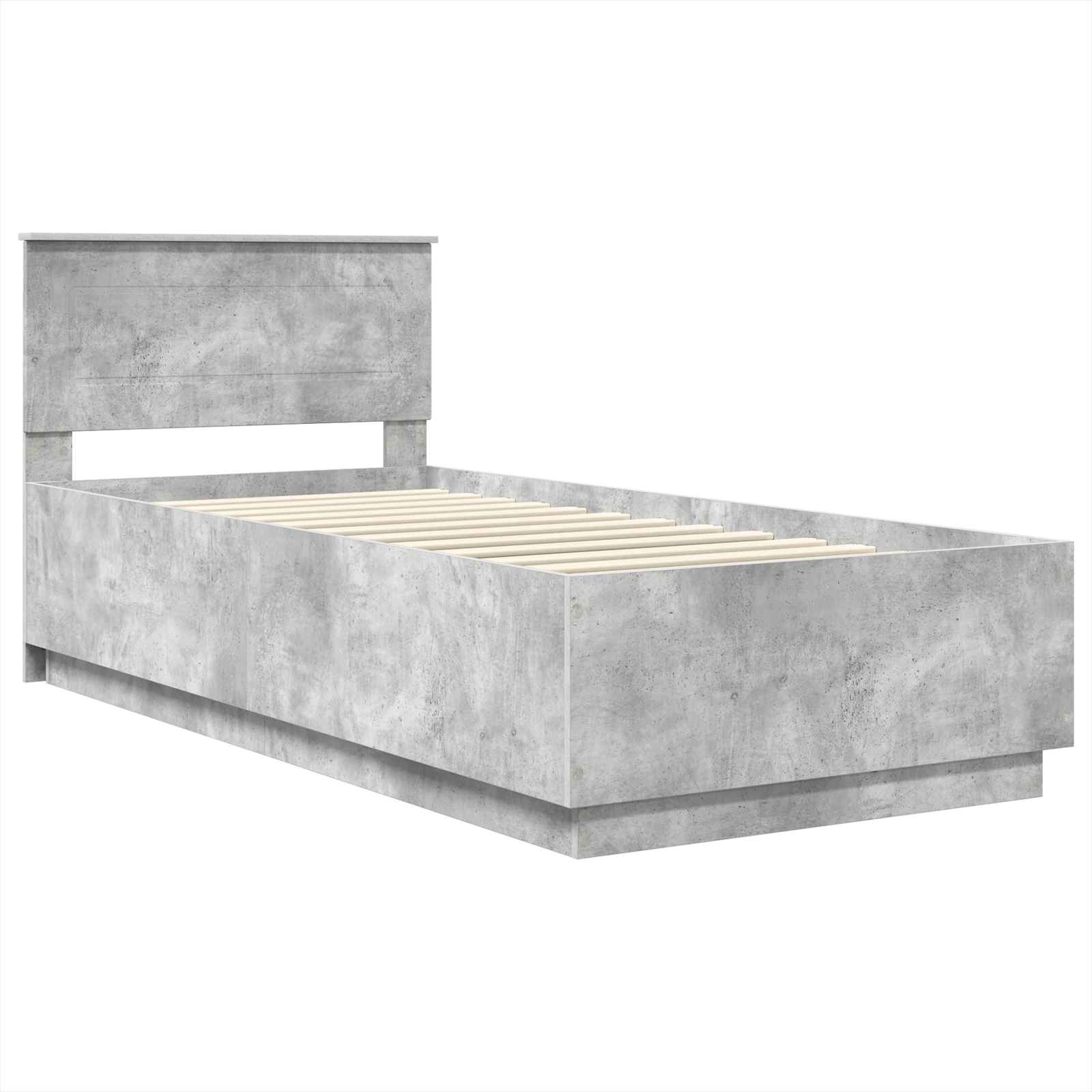 Cadre de lit Gris béton 100 x 200 cm Bois d'ingénierie - XIOS