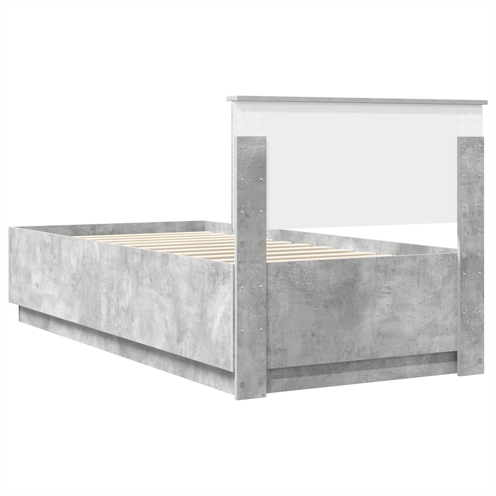 Cadre de lit Gris béton 100 x 200 cm Bois d'ingénierie - XIOS