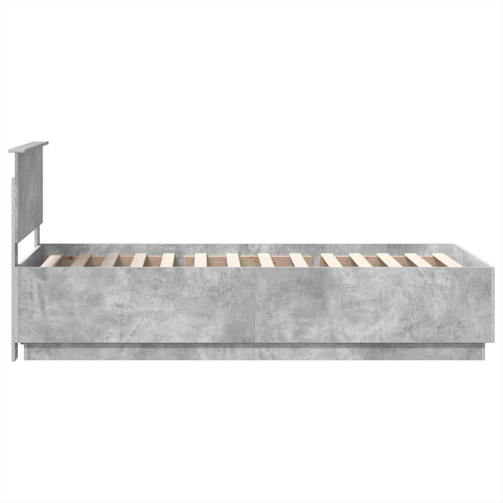 Cadre de lit Gris béton 100 x 200 cm Bois d'ingénierie - XIOS