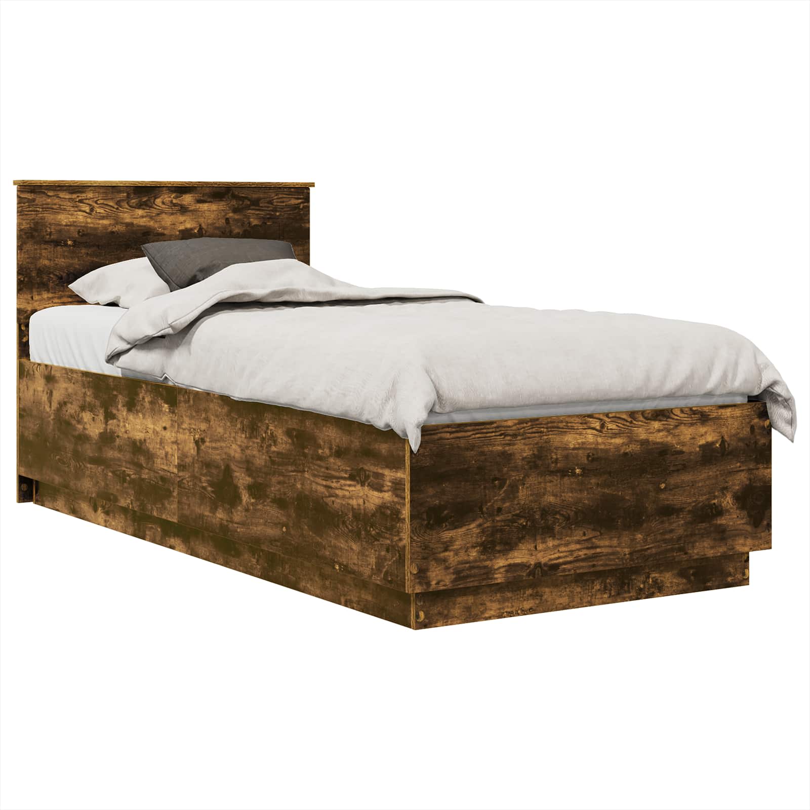 Cadre de lit Chêne fumé 100 x 200 cm Bois d'ingénierie - XIOS